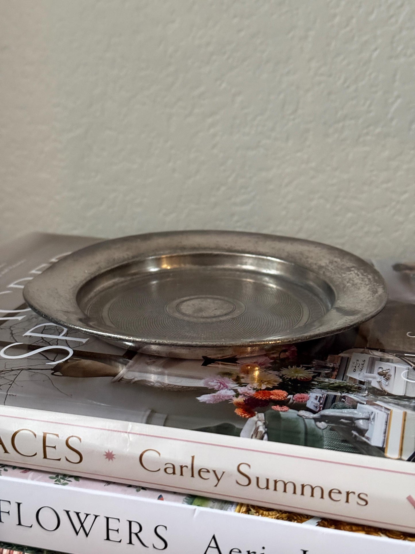 Vintage Silver Plate Round Tray