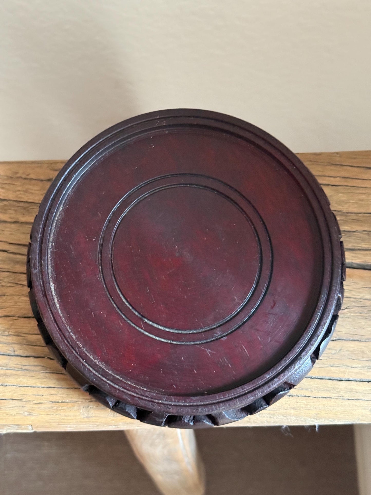 Small Carved Wood Display Stand