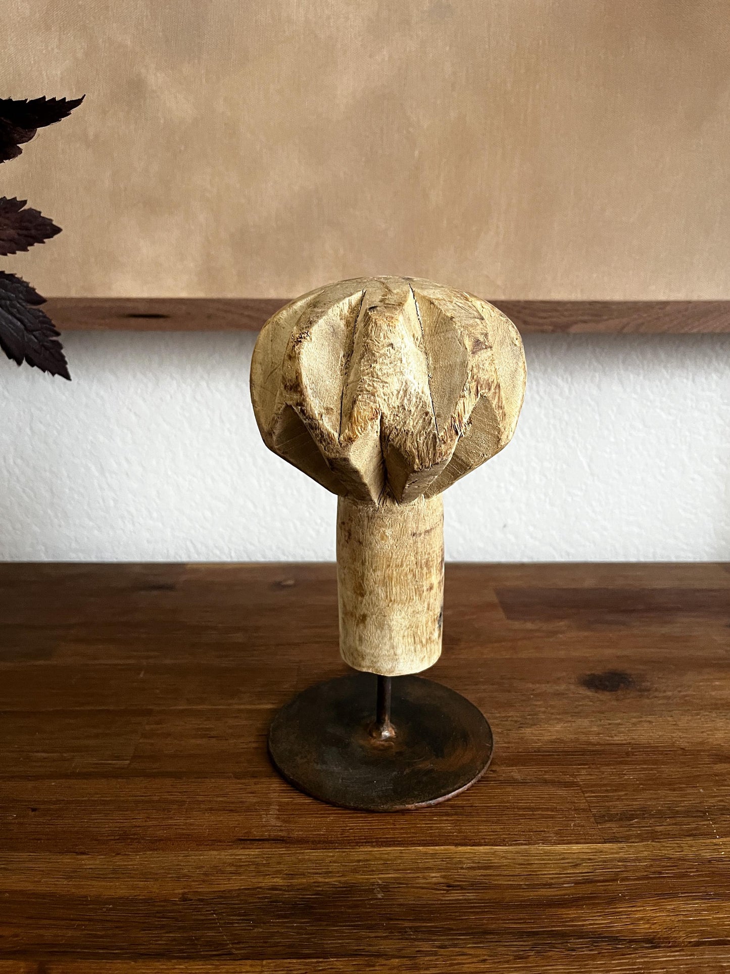 Vintage Wooden Spice Grinder on Stand