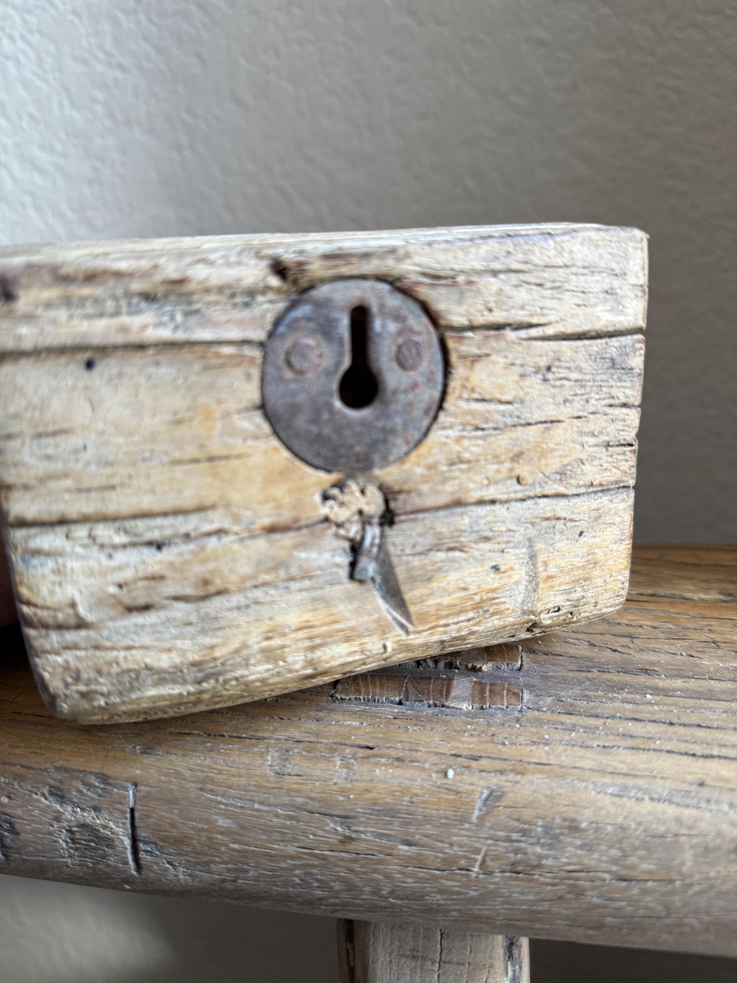 Vintage Wooden Carved Panel and Iron Wall Hook