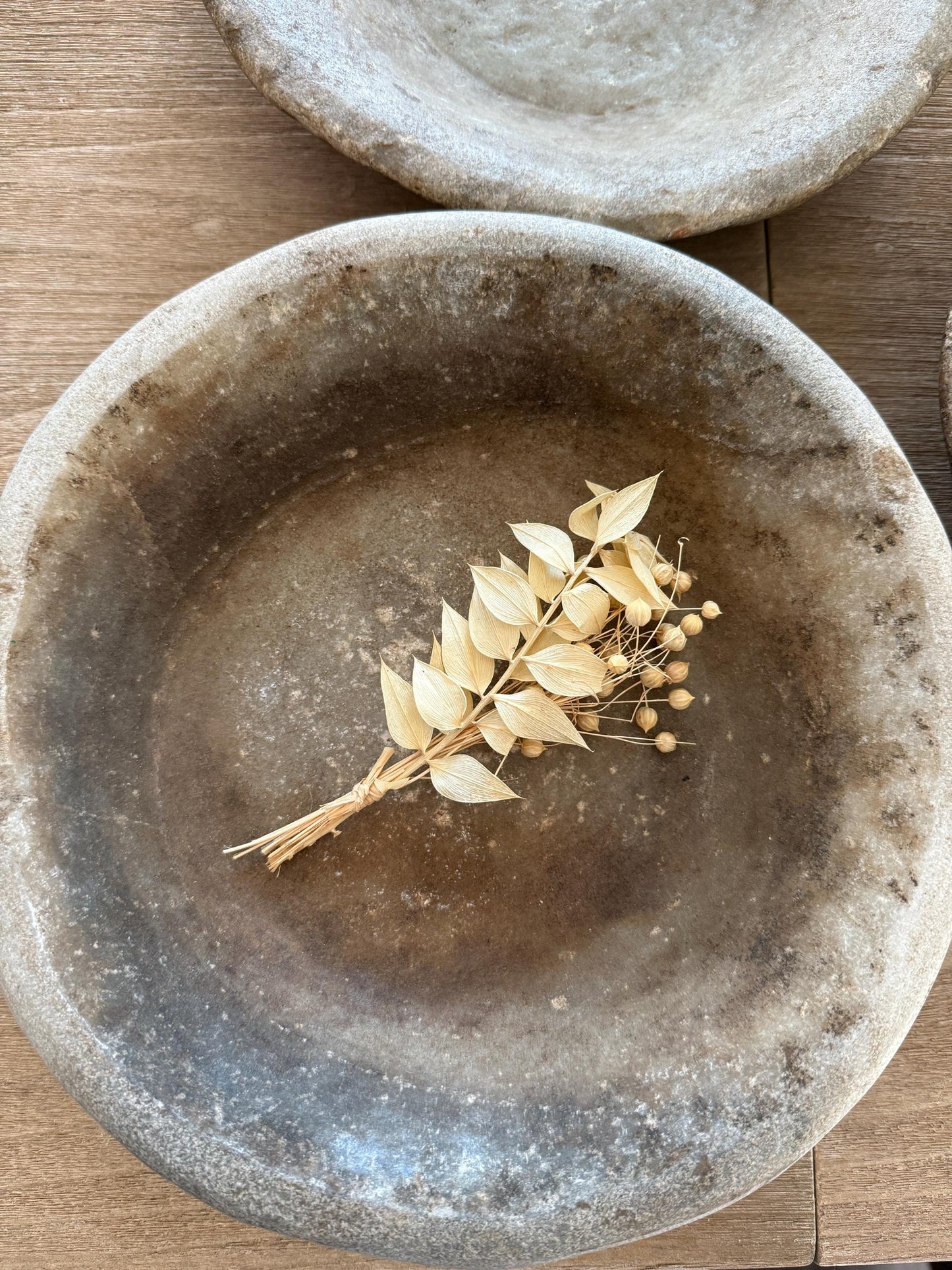 Large Vintage Raw Stone Bowl