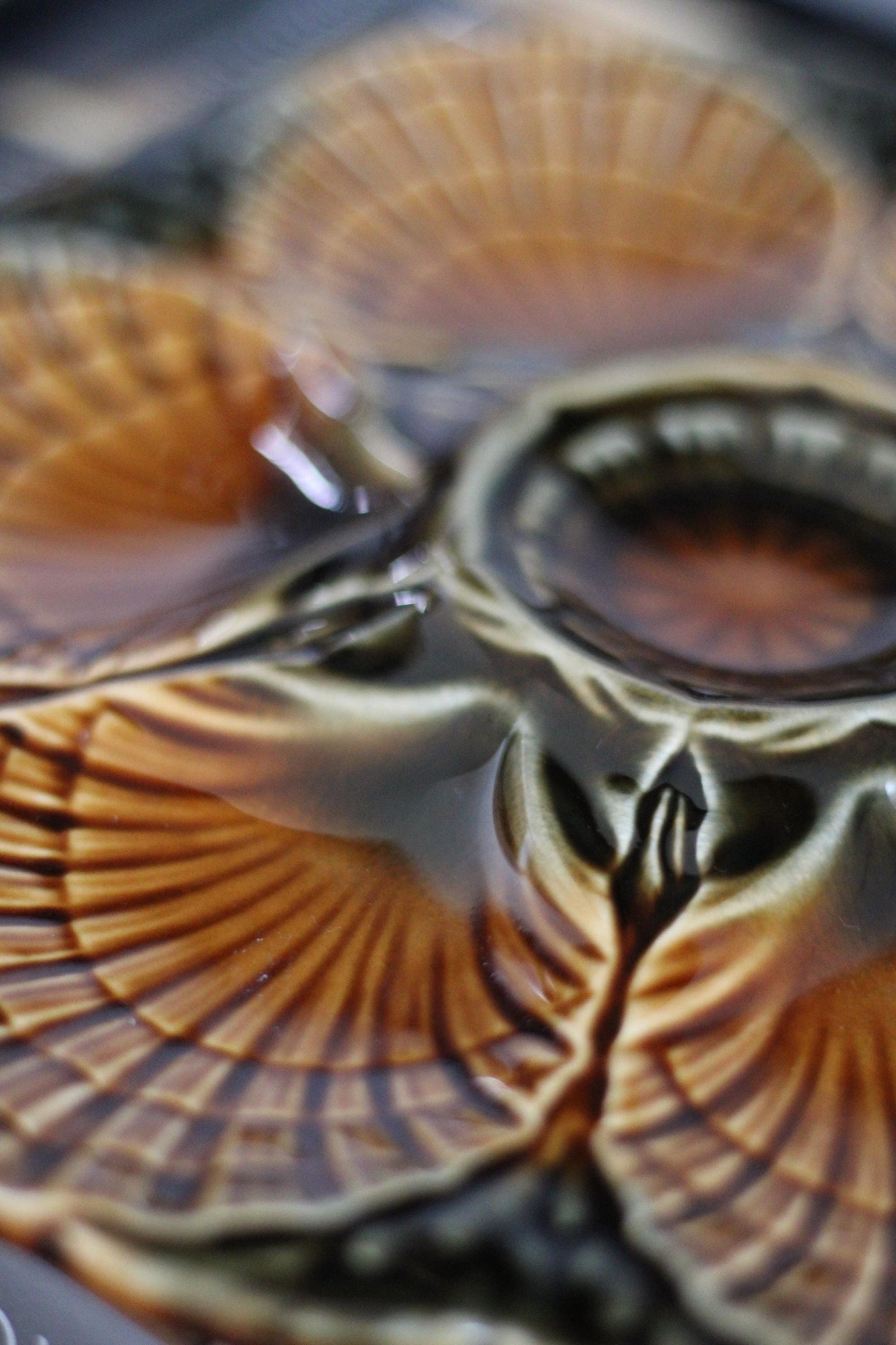 Vintage French Oyster Plate Sarreguemines Majolica