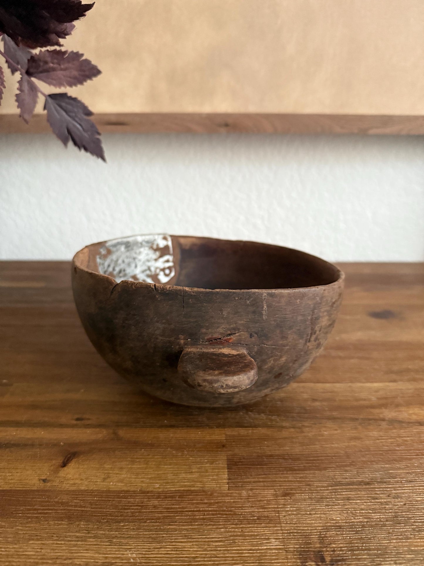 Vintage African Wooden Hand Carved Bowl