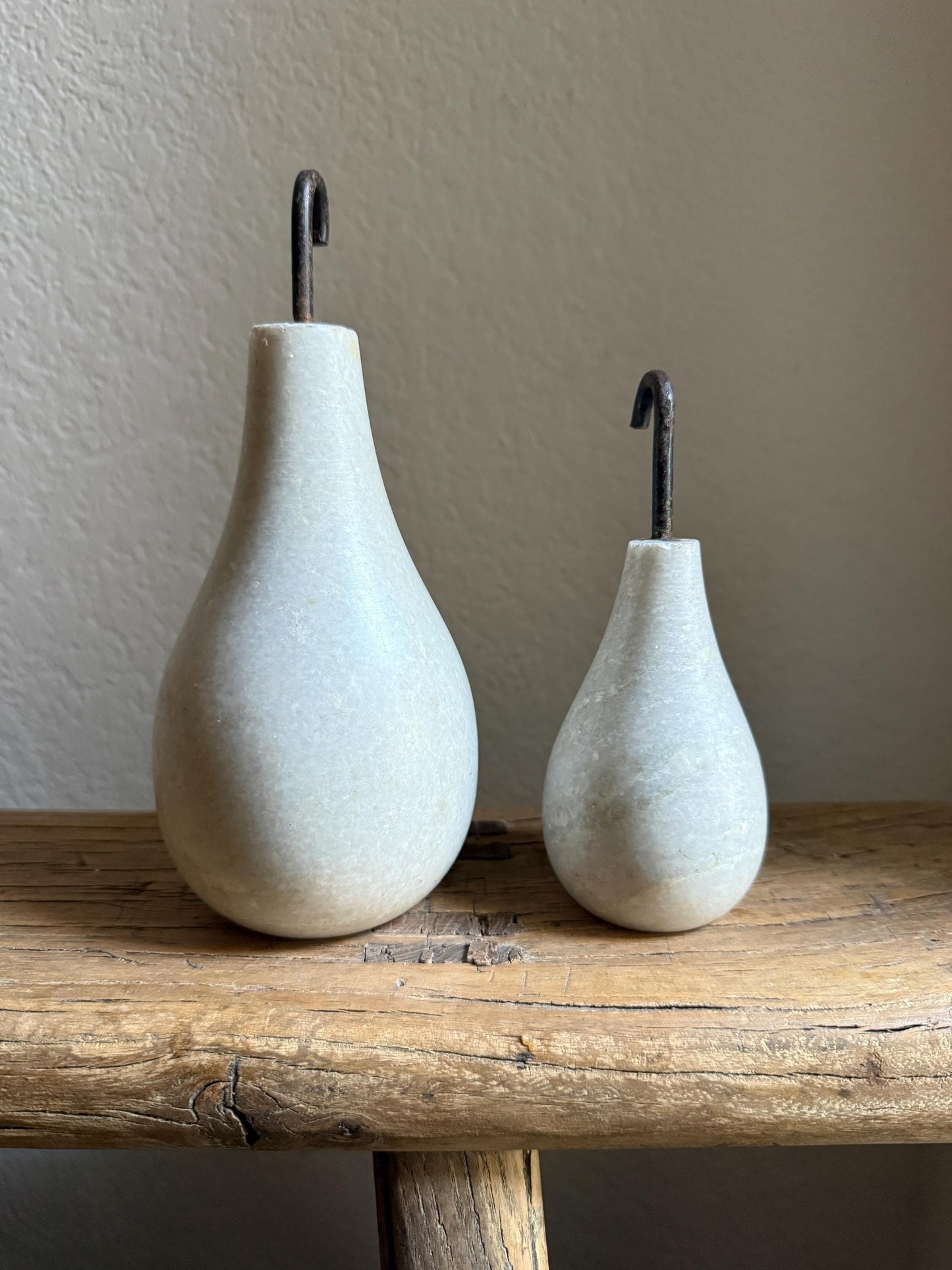 Set of 2 Vintage Marble Pears