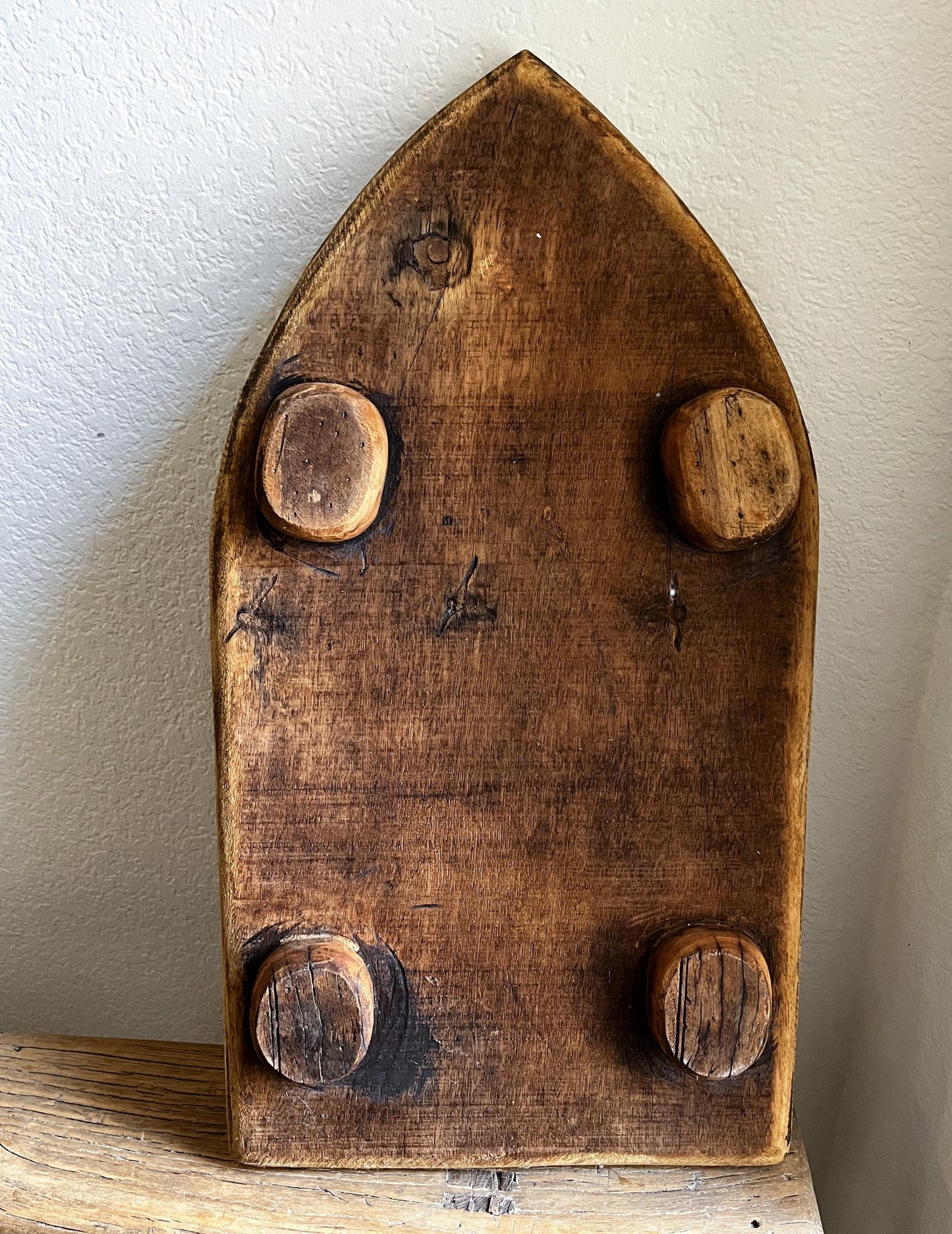 Vintage Carved Wood Arched Panel
