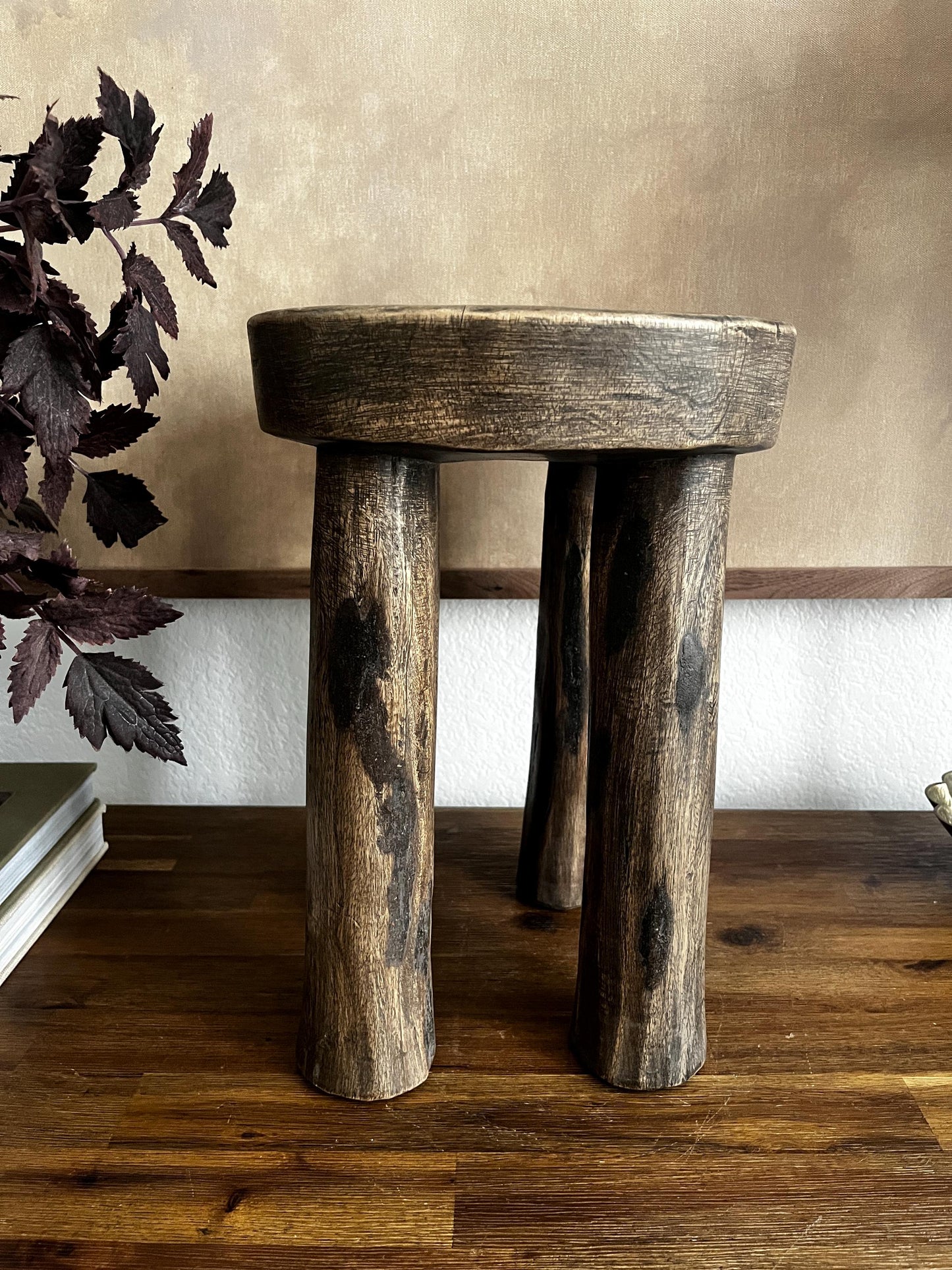 Round Vintage African Senufo Stool Large