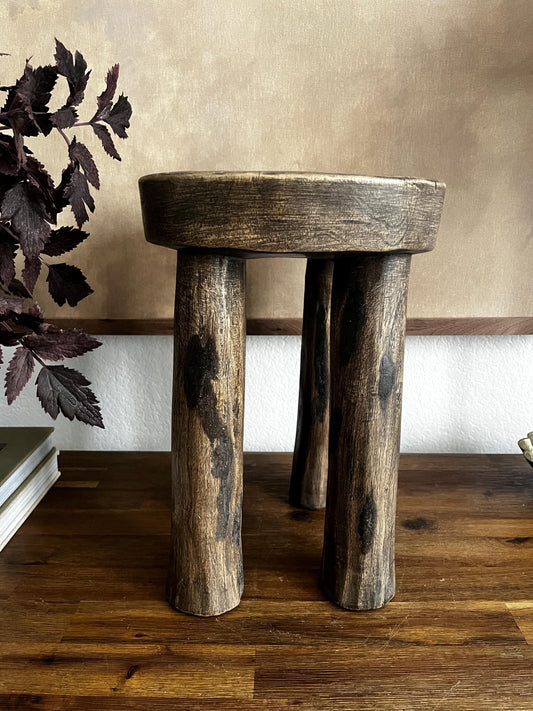 Round Vintage African Senufo Stool Large