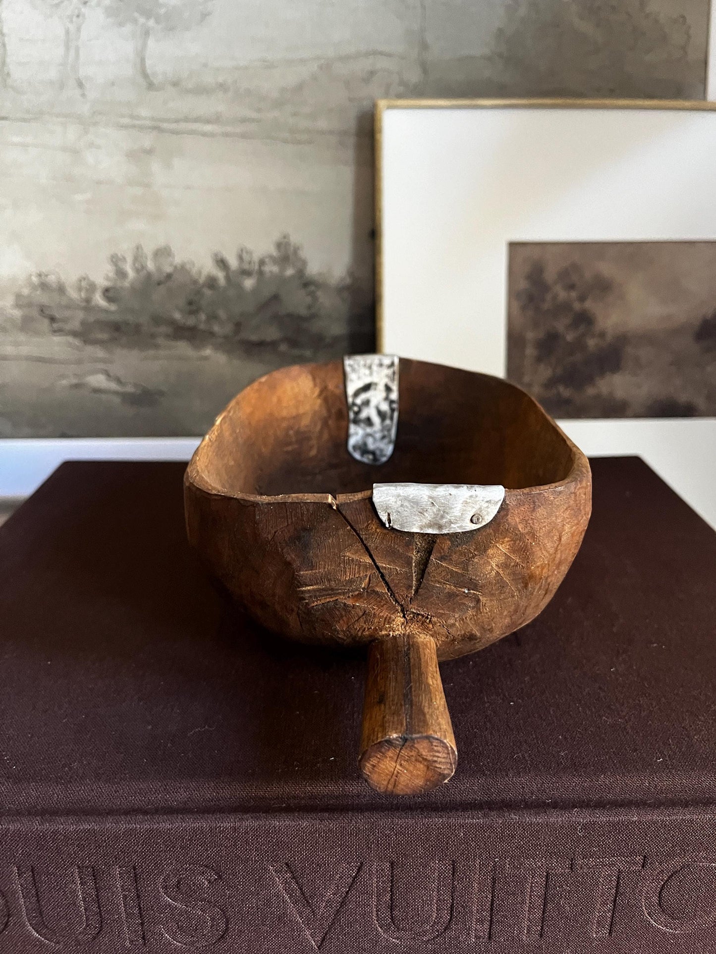 Vintage African Wooden Hand Carved Bowl