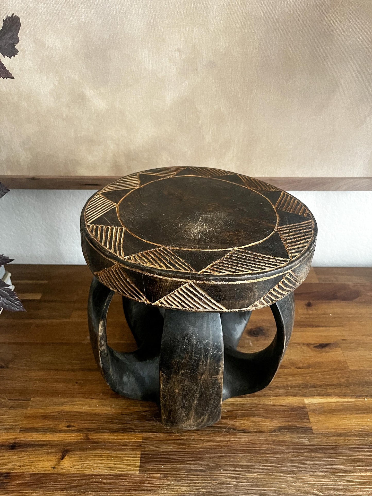 Rare Vintage African Baga Round Stool