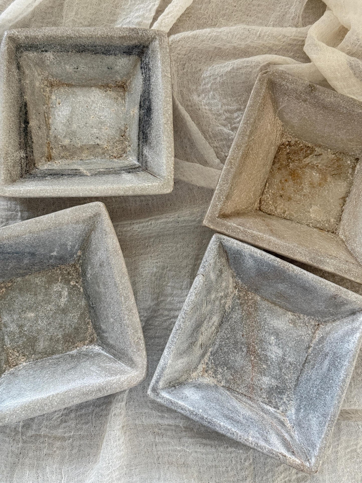 Square Vintage Marble Stone Bowl