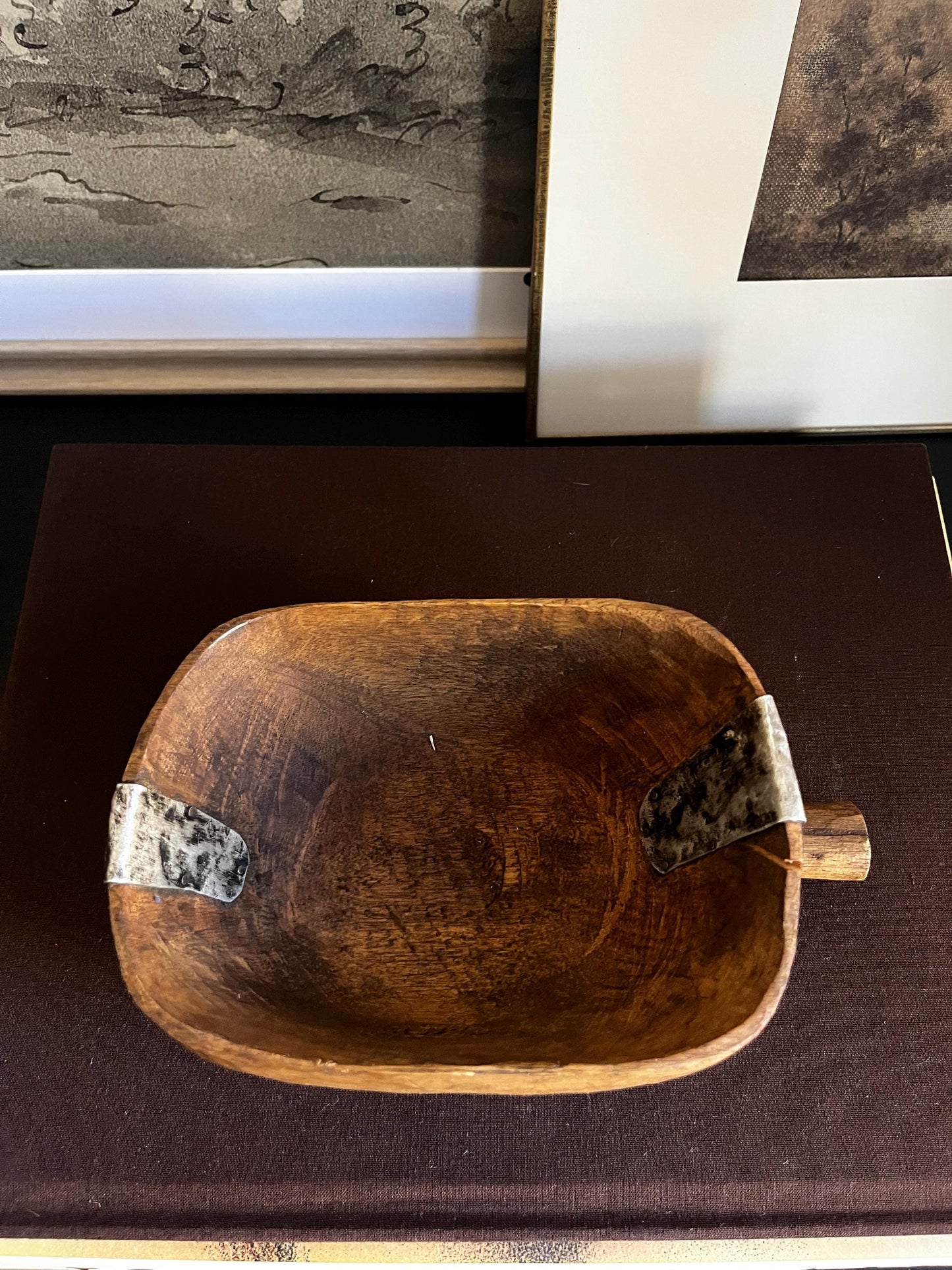 Vintage African Wooden Hand Carved Bowl