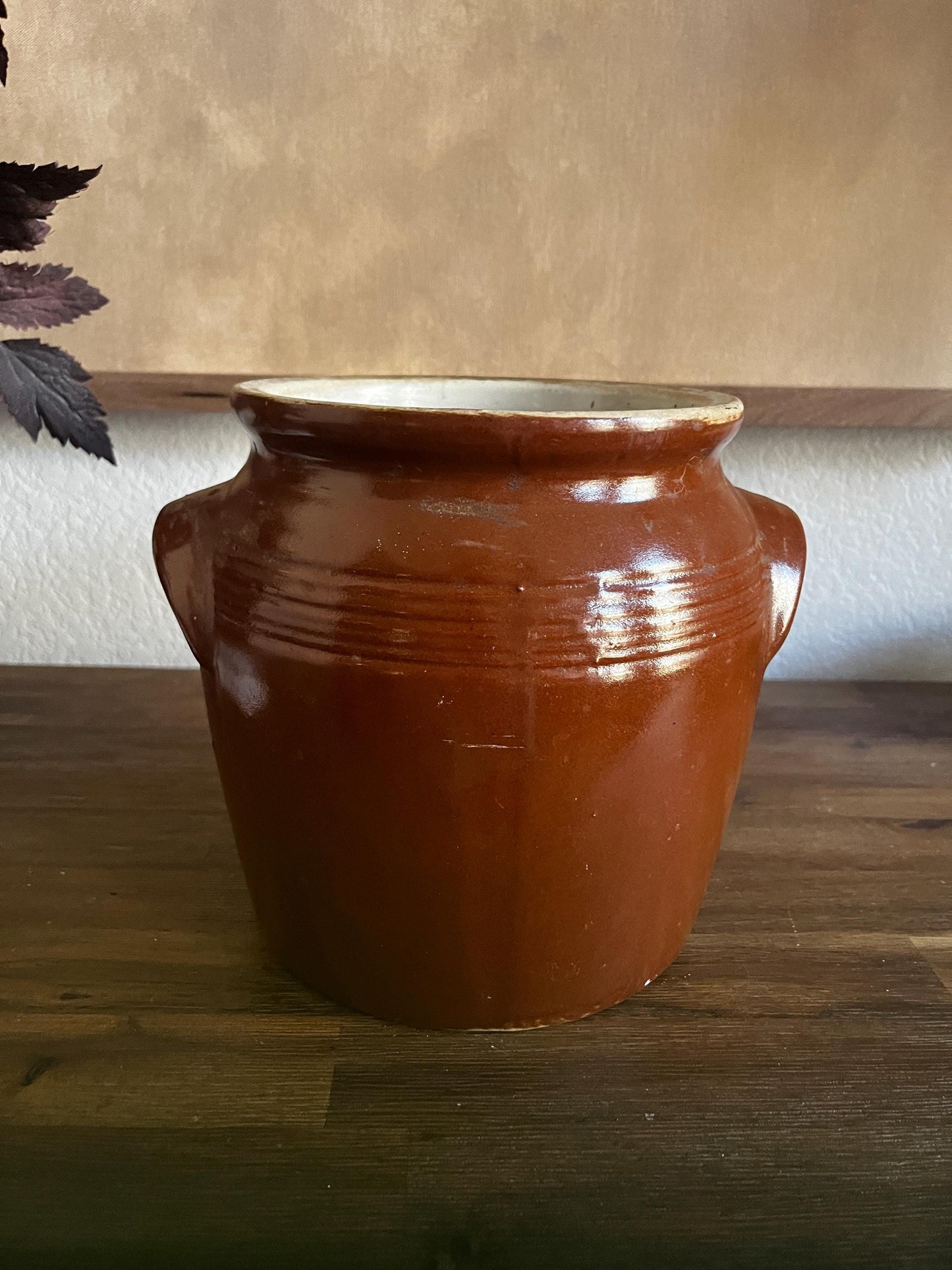 Antique French Confit Pot Brown