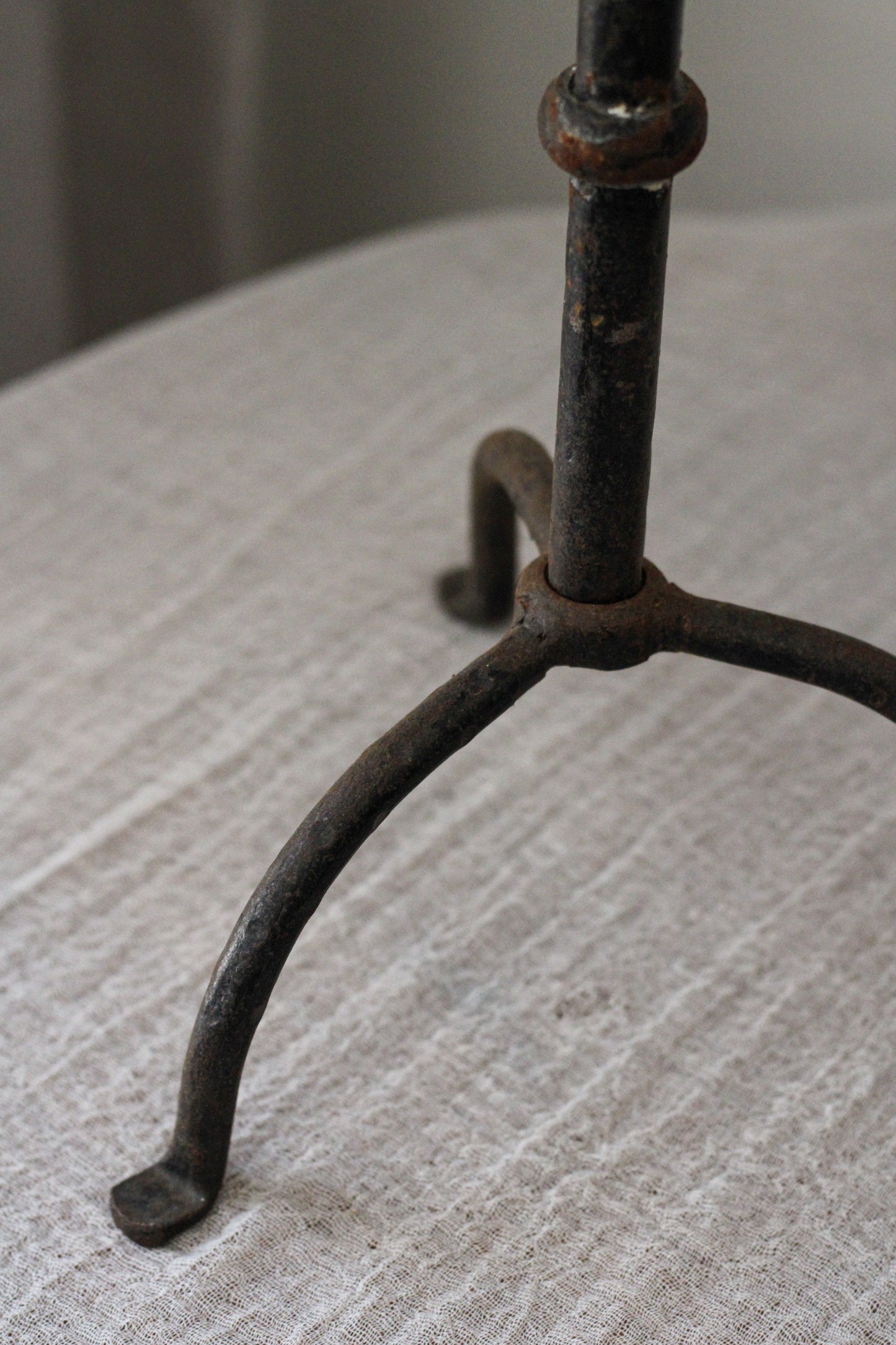 Vintage Large Iron Tripod Candleholder