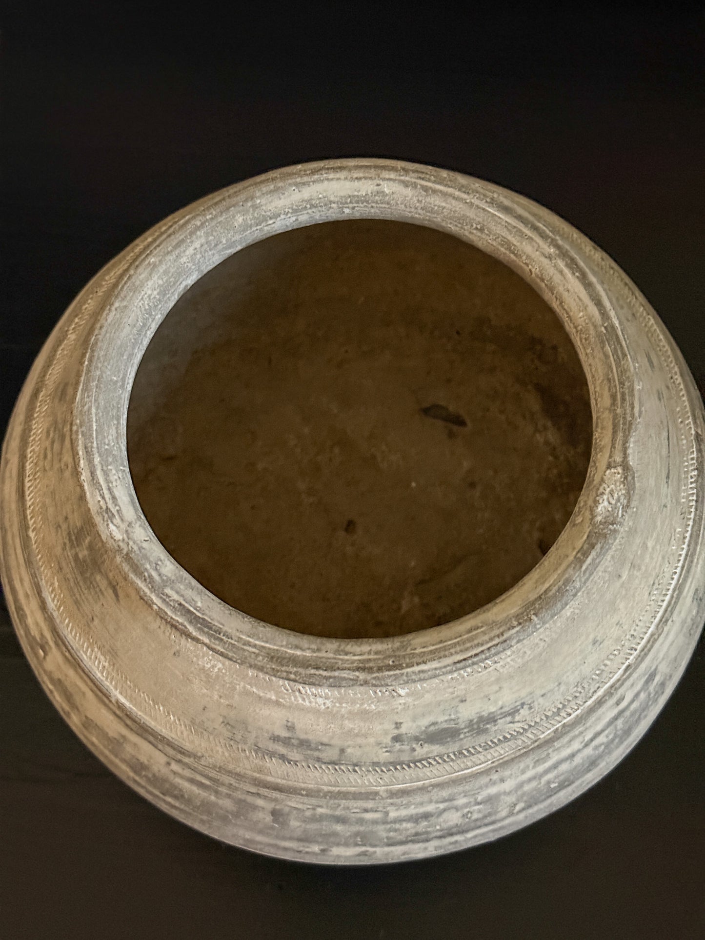 Medium Vintage Clay Vessel with Stand
