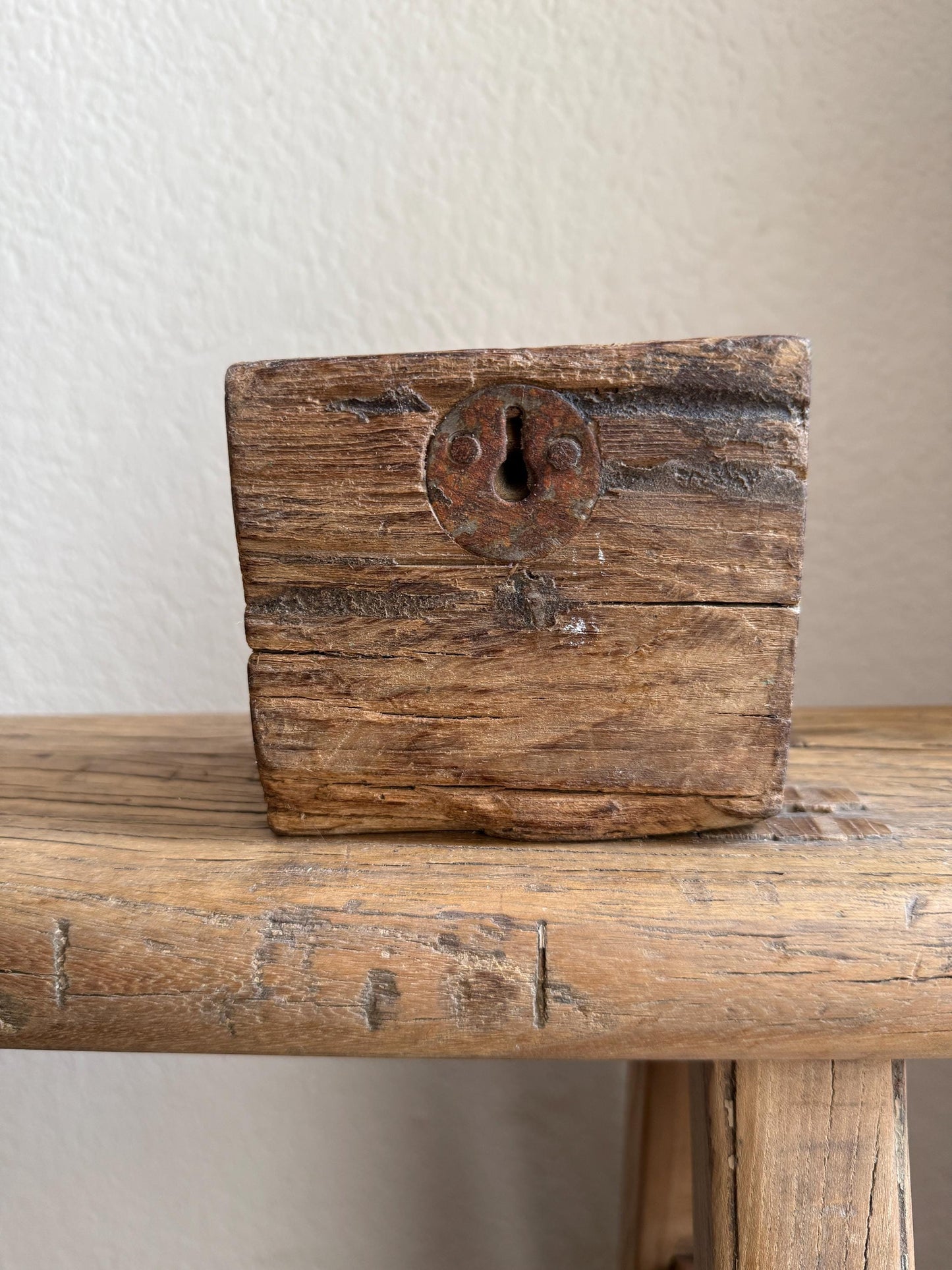 Vintage Wooden Carved Panel and Iron Wall Hook