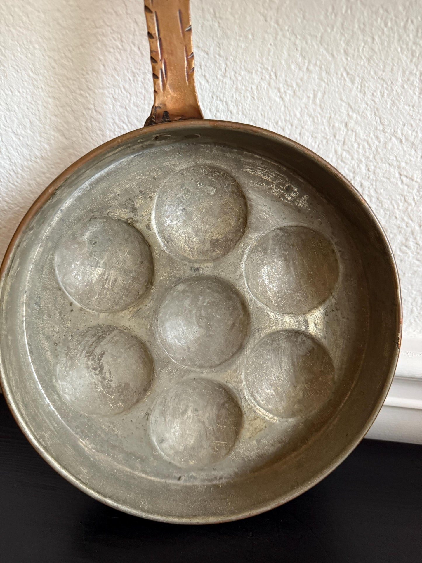 Vintage Copper Escargot Pot Egg Pan