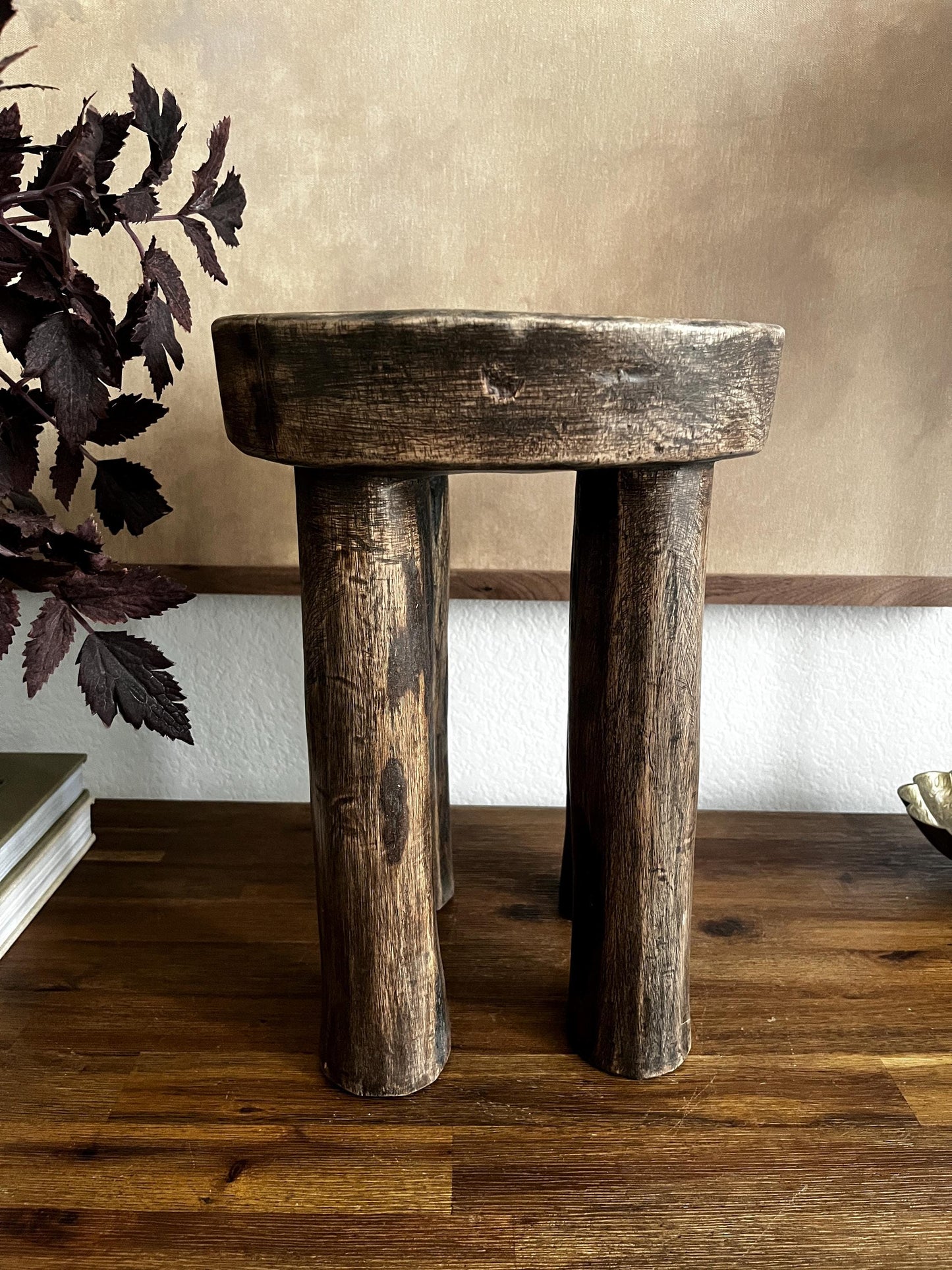Round Vintage African Senufo Stool Large