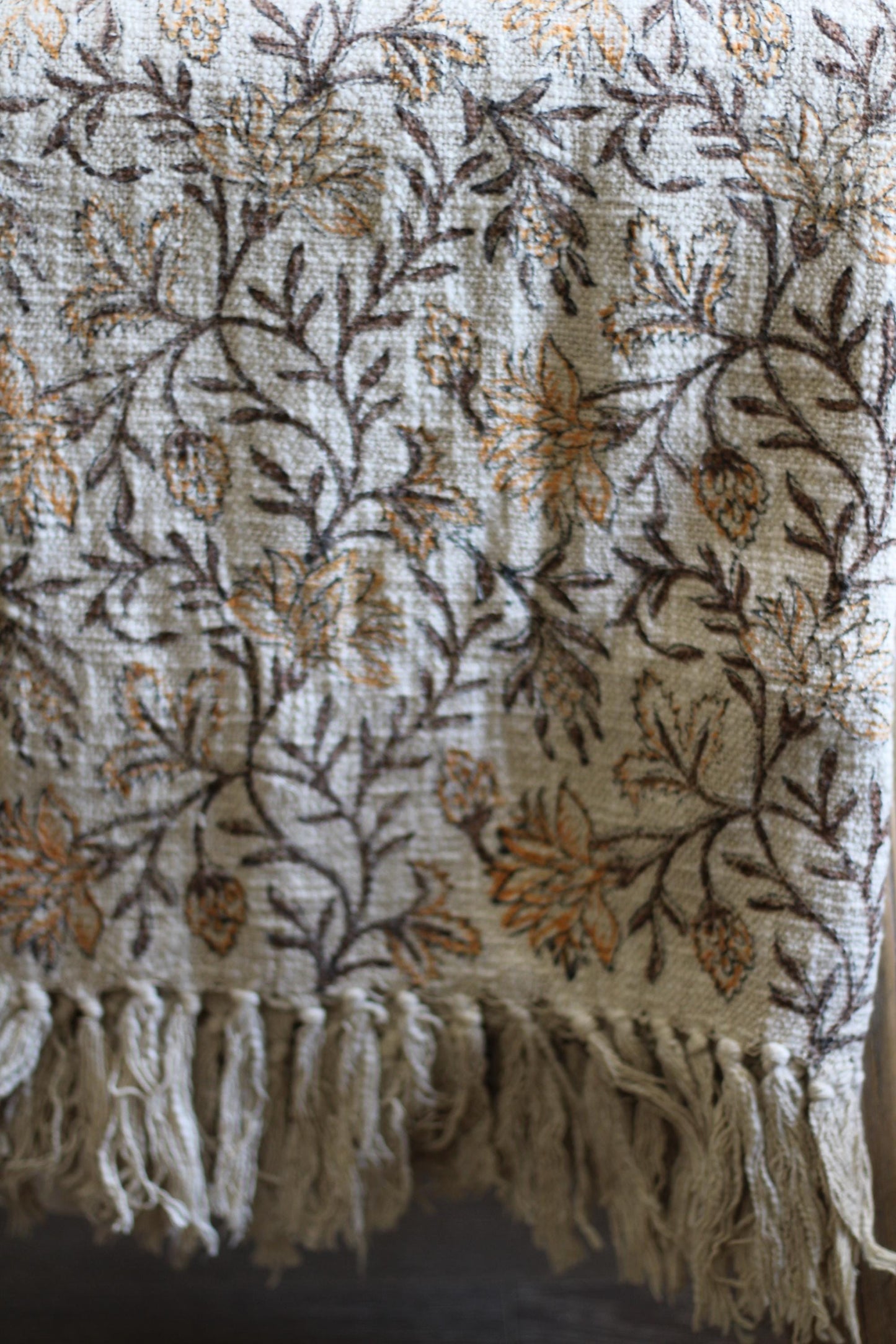 Handmade Throw Blanket Handblock Floral Print