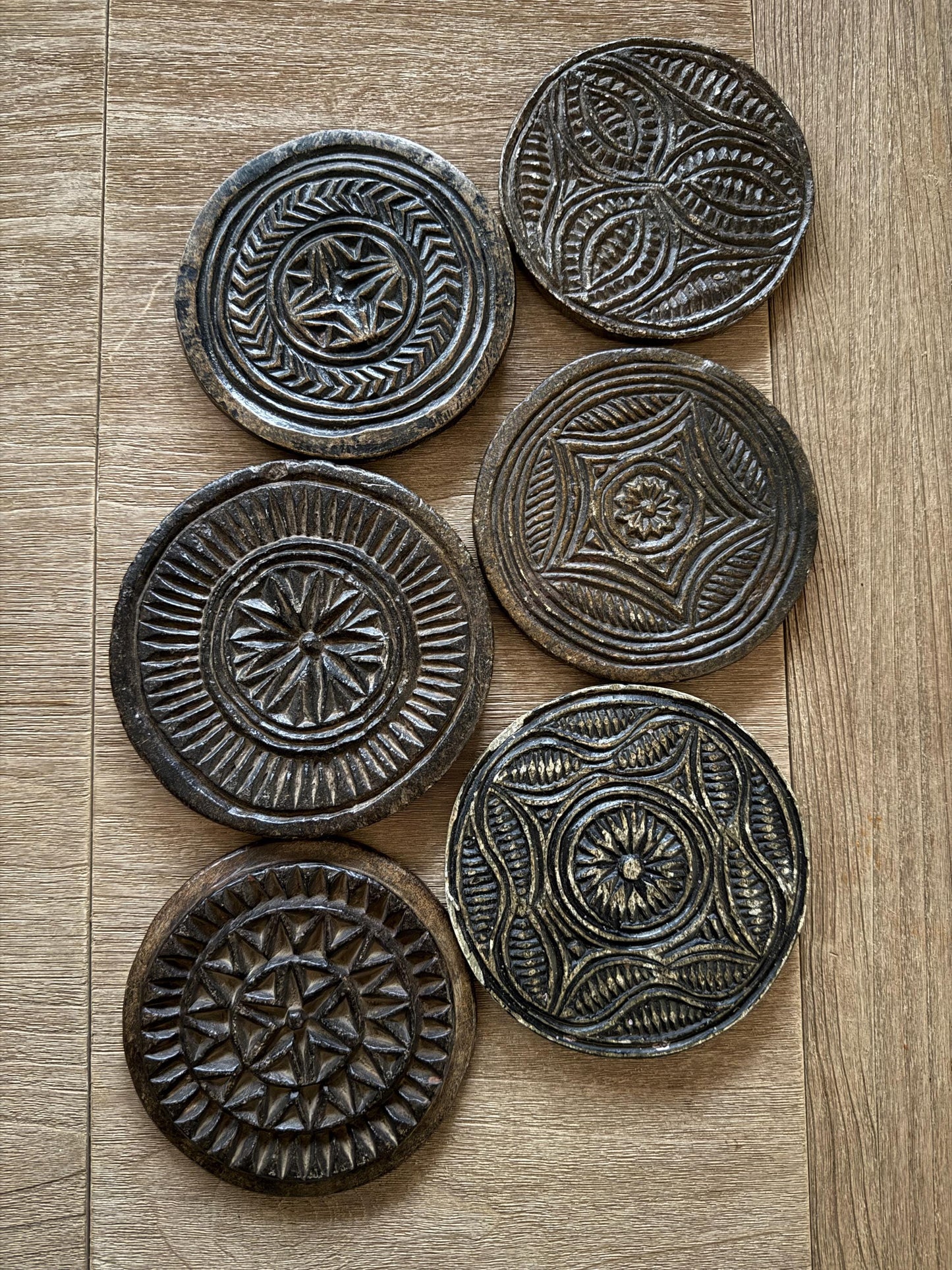 Antique Black Stone Biscuit Mold