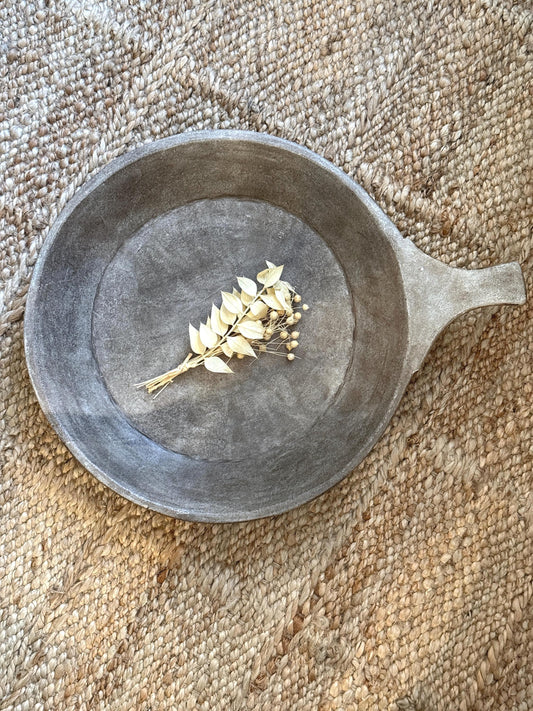 Large Antique Stone Parat Tray with Handle