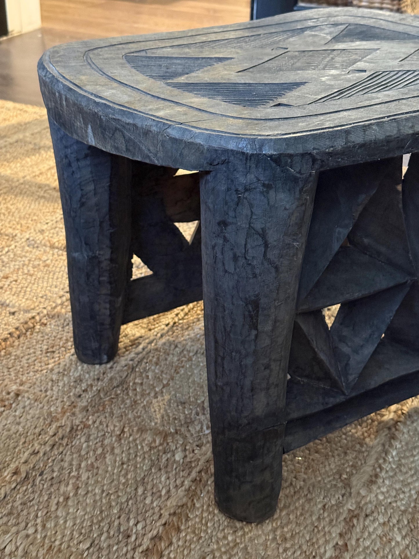 Antique African Carved Nupe Table