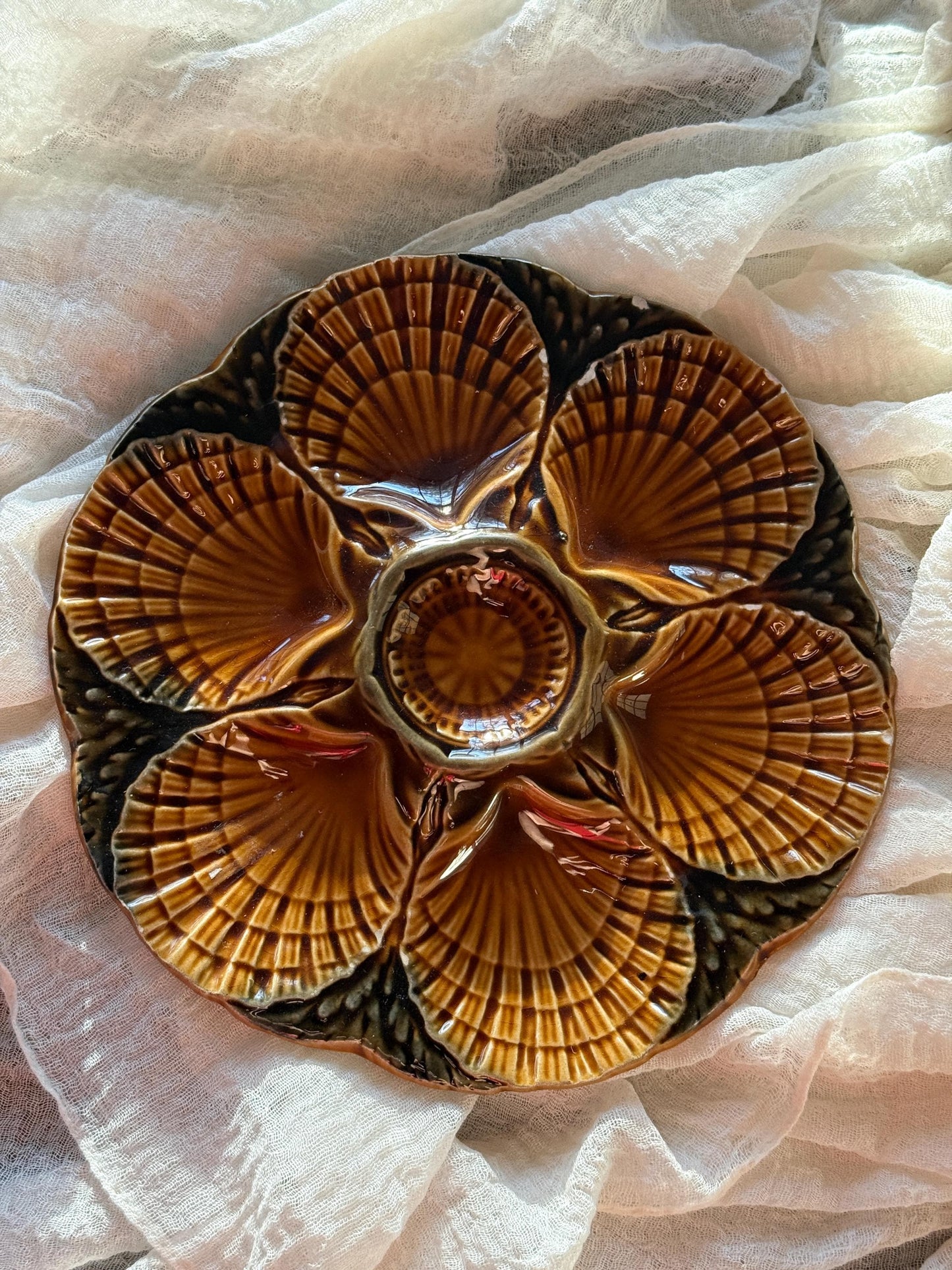 Vintage French Oyster Plate