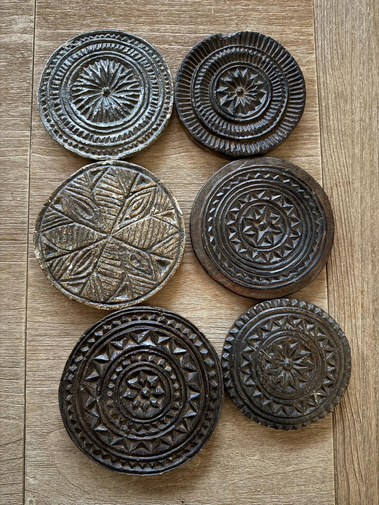 Antique Black Stone Biscuit Mold