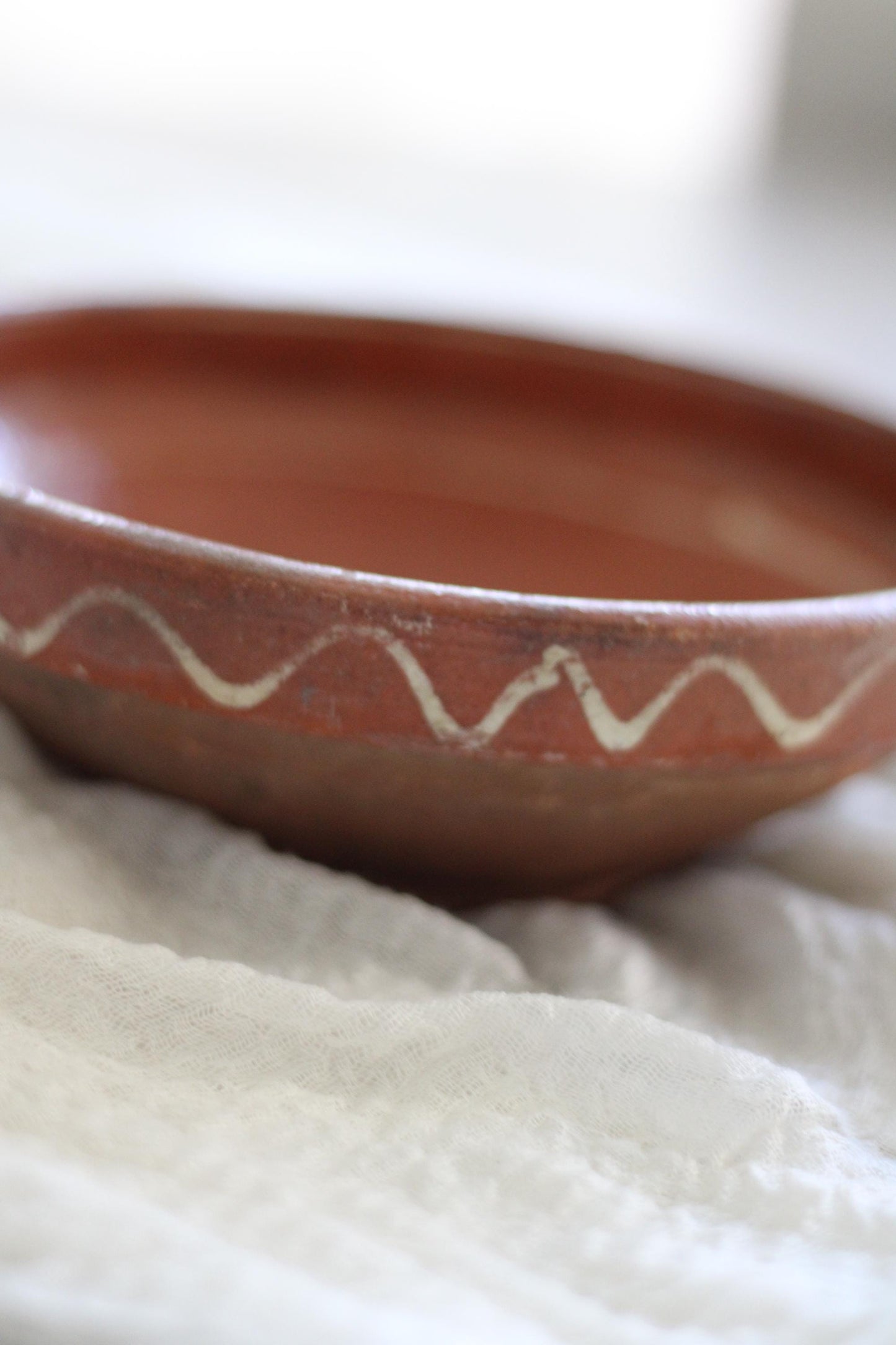 Vintage Terracotta Hand Painted European Bowl
