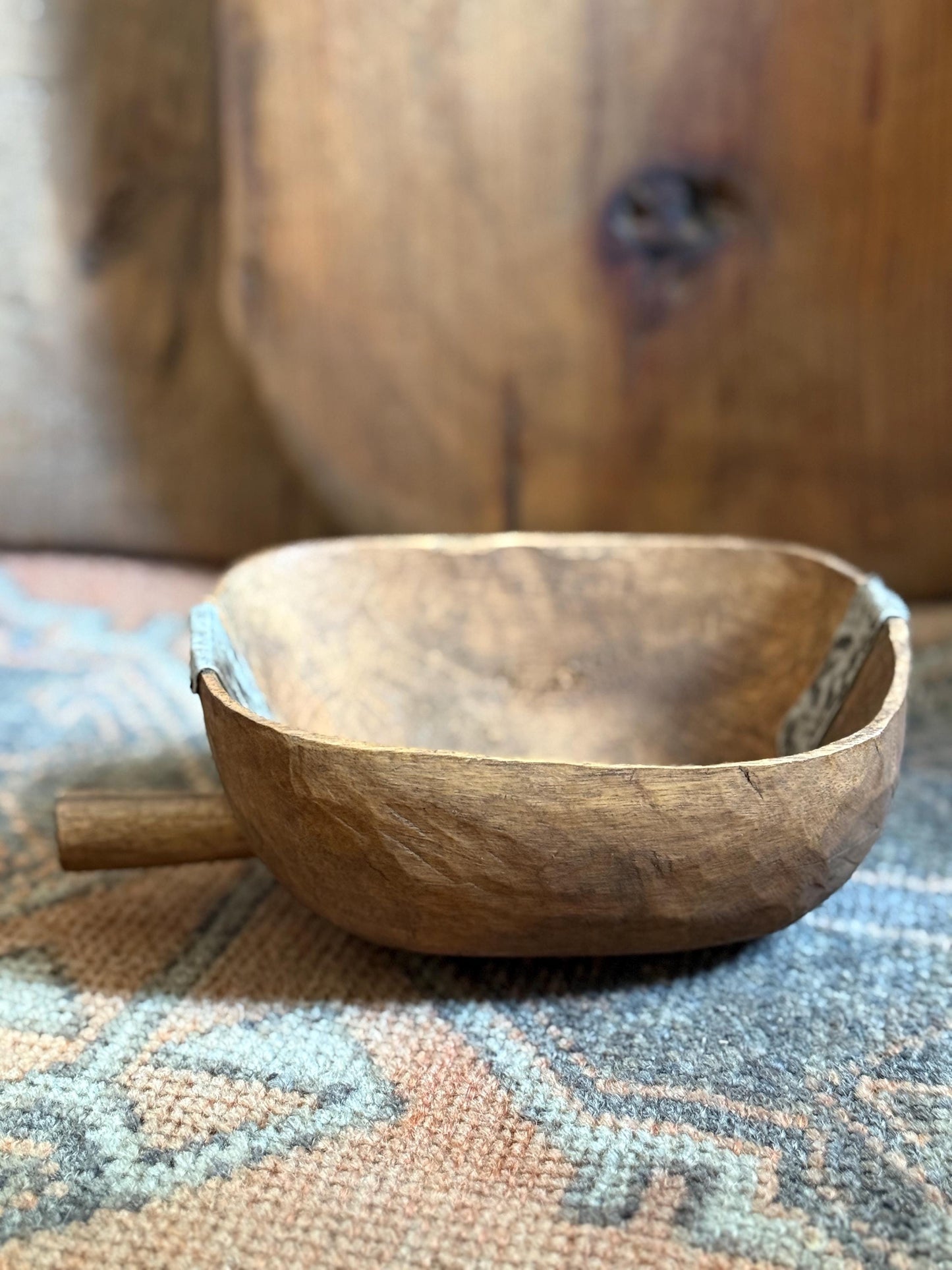 Vintage African Wooden Hand Carved Bowl