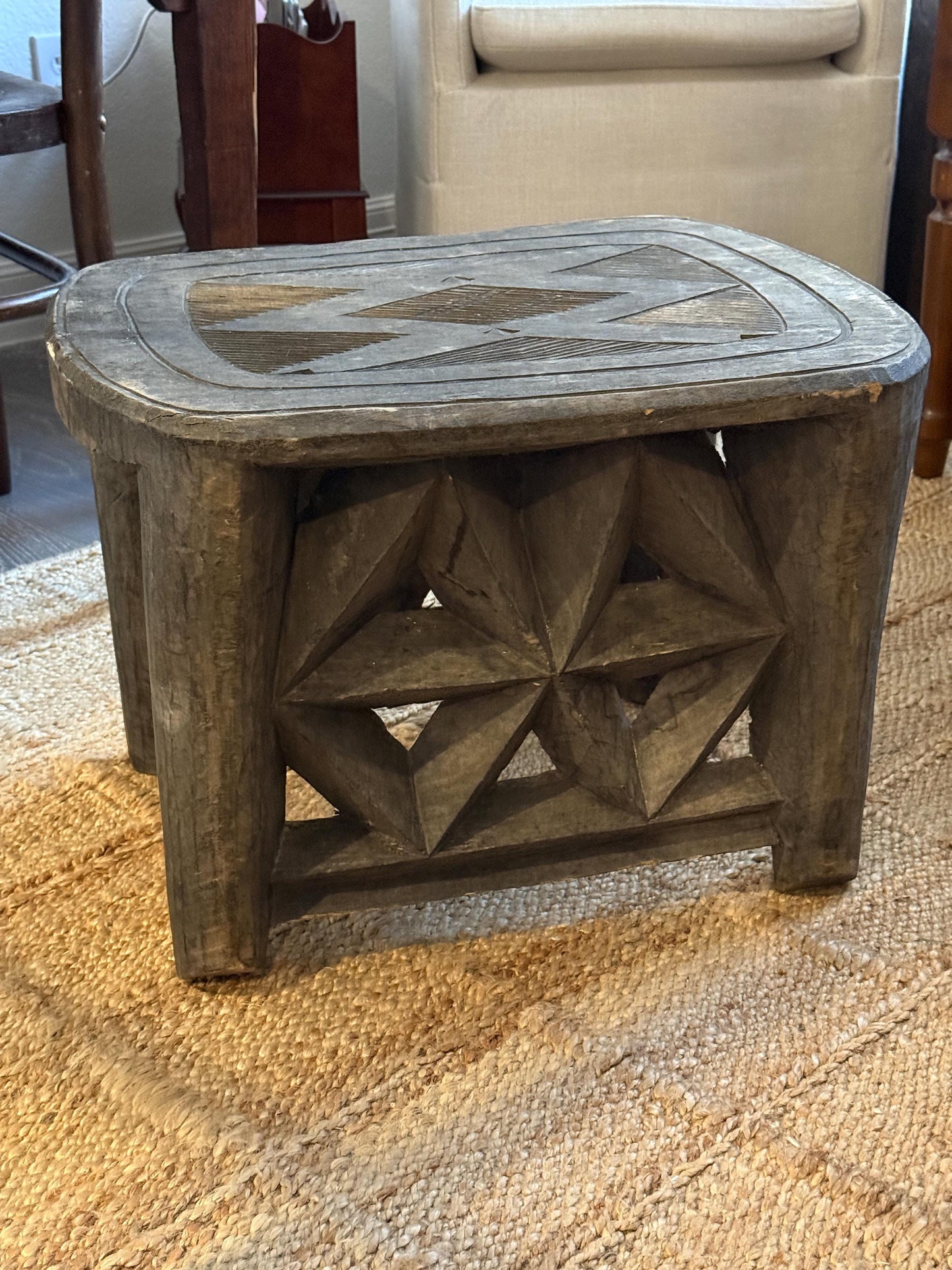 Antique African Carved Nupe Table