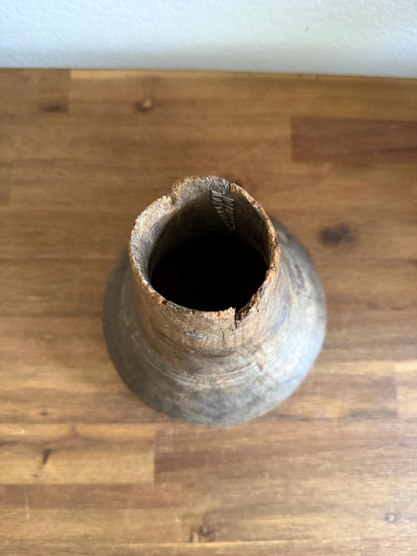 Vintage African Hand Carved Wooden Hima Milk Jug