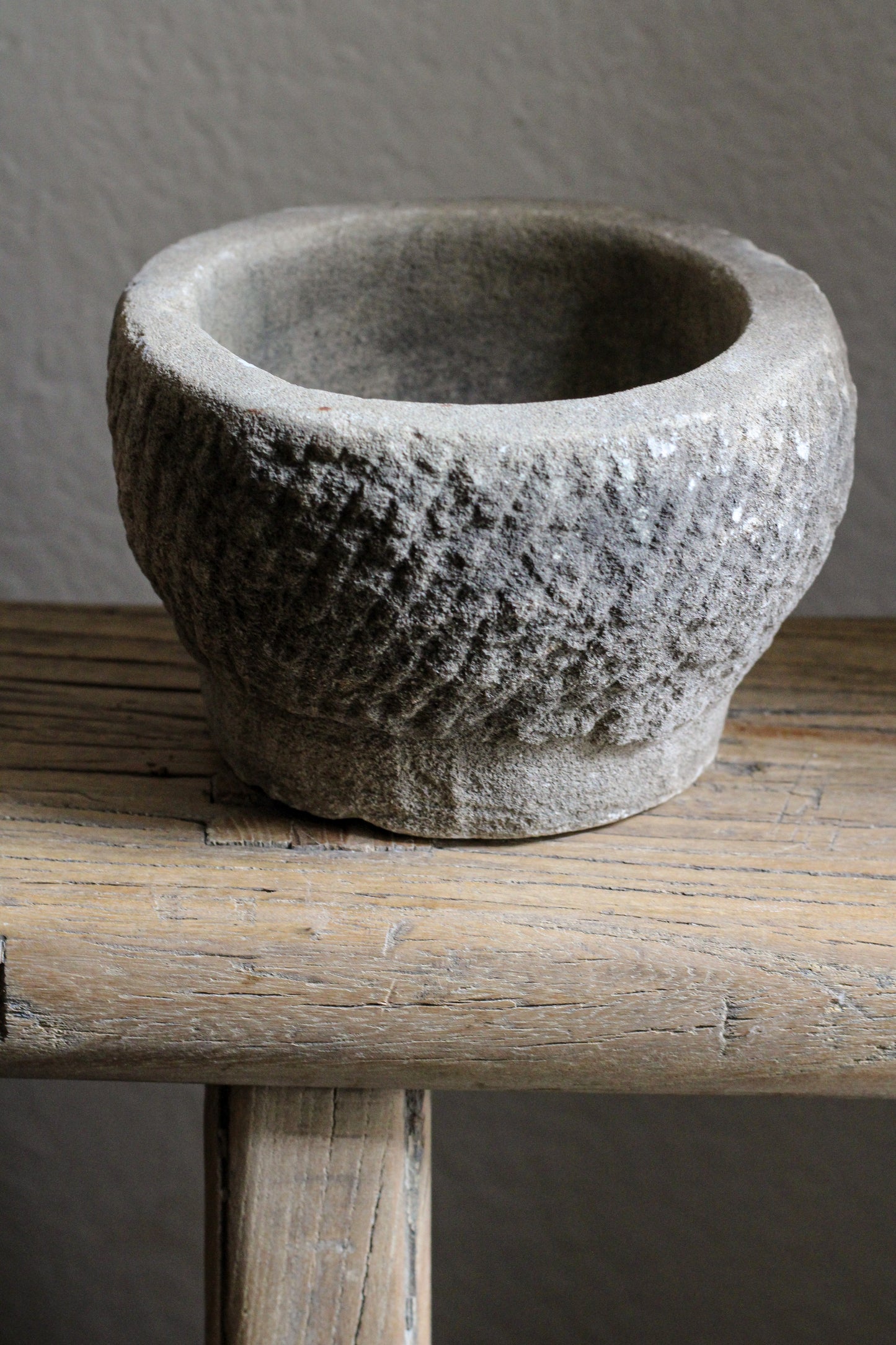 Vintage Carved Stone Mortar