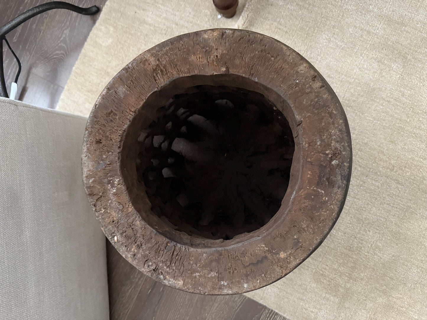 Vintage African Bamileke Side Table Rare Floral Design