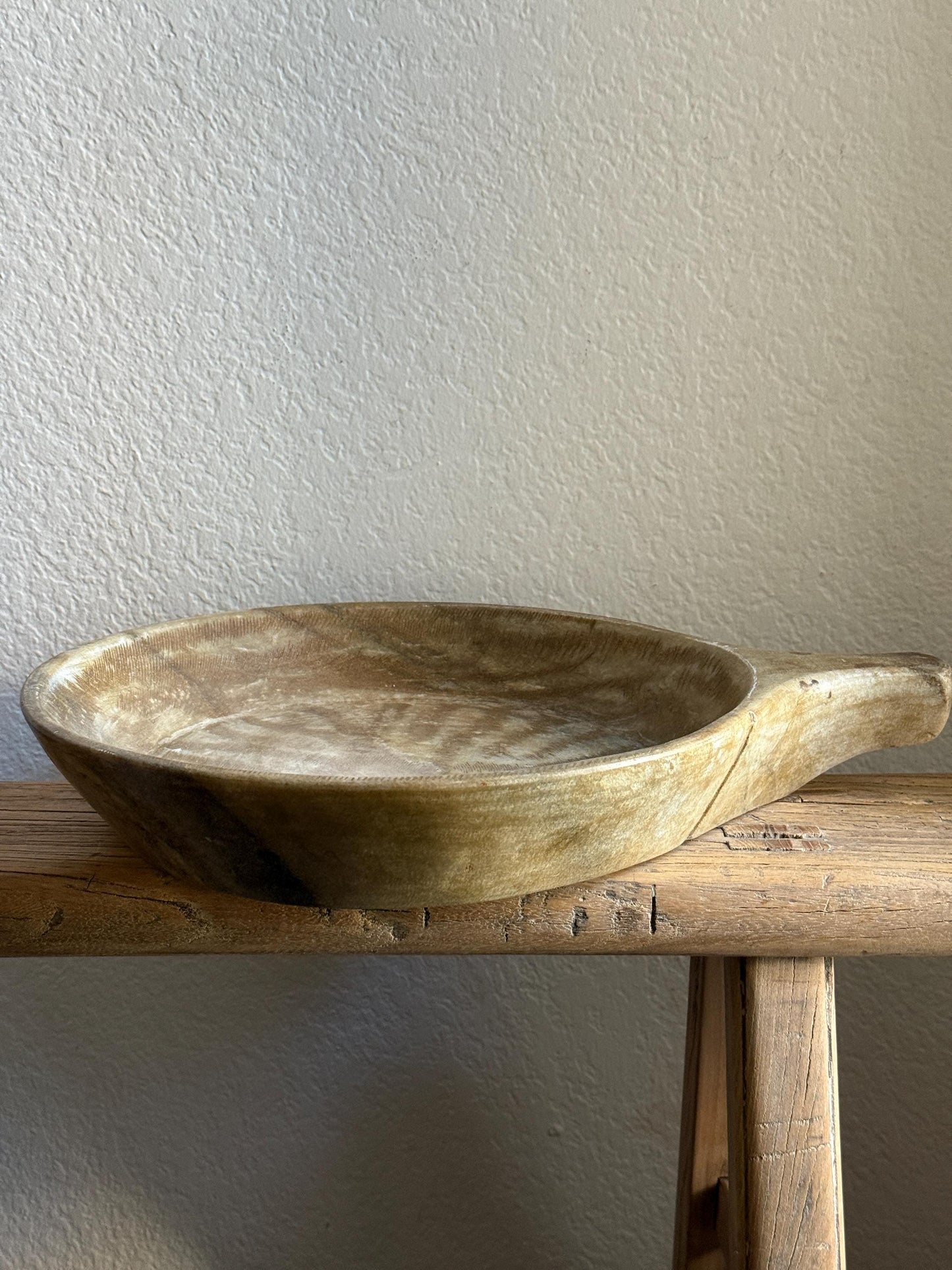 Large Antique Stone Parat Tray with Handle