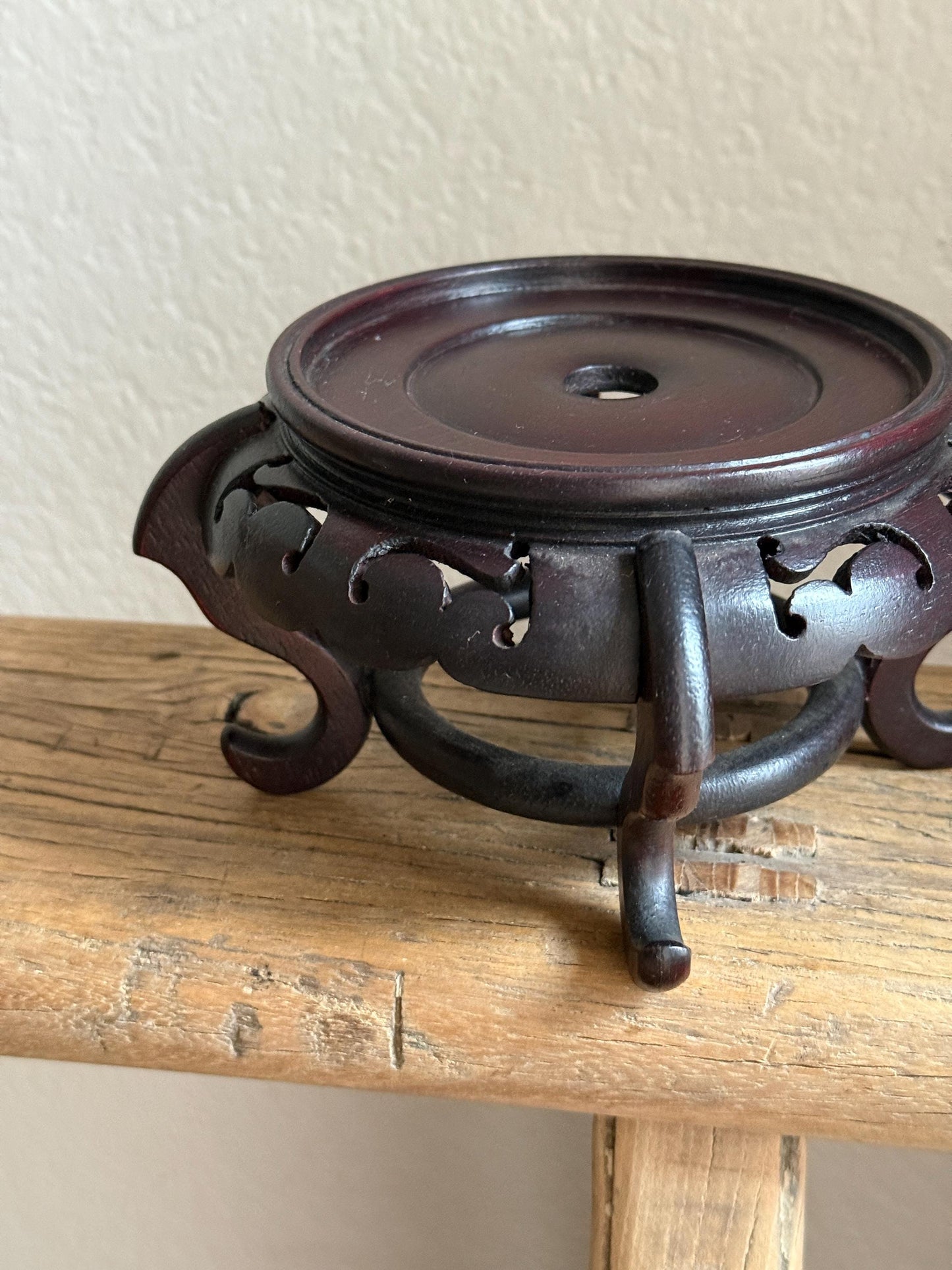Small Mahogany Wood Plant Stand