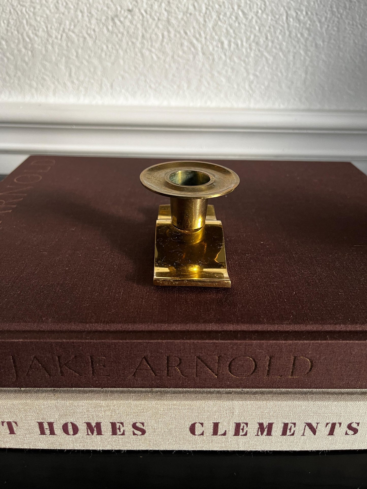 Vintage Wavy Brass Candleholder MCM