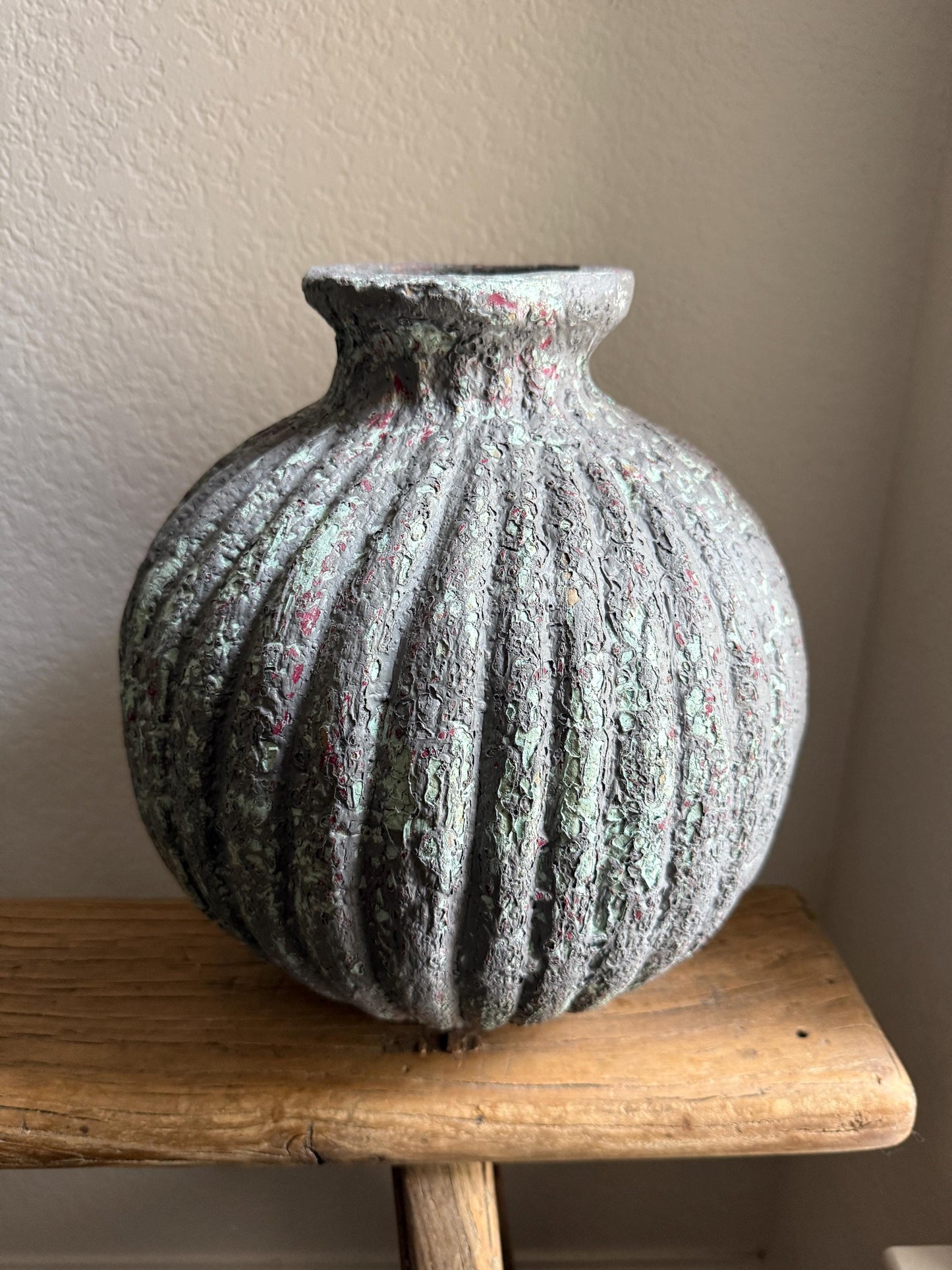 Large Vintage Paper Mache Vase