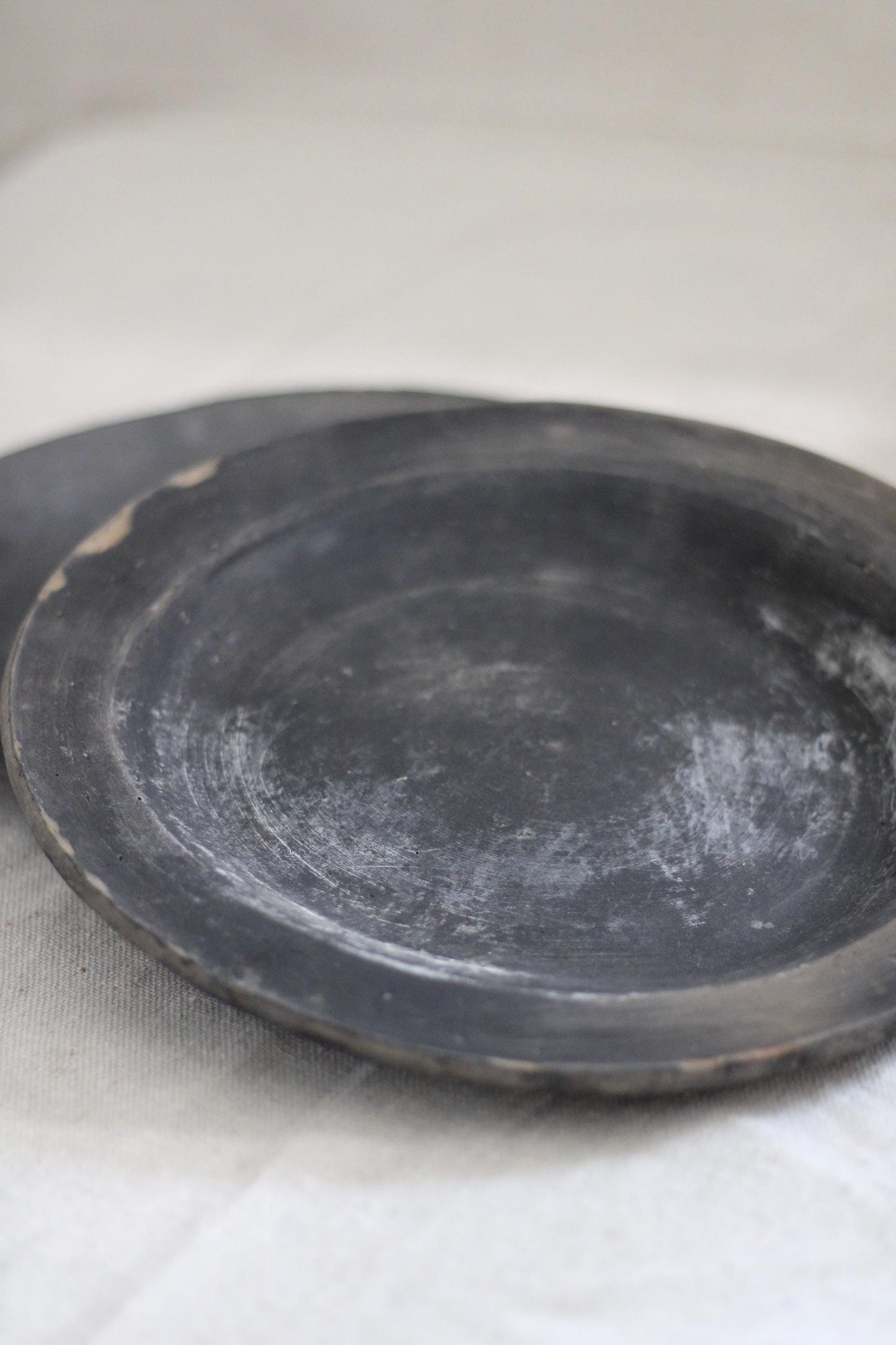 Vintage Black Clay Plate