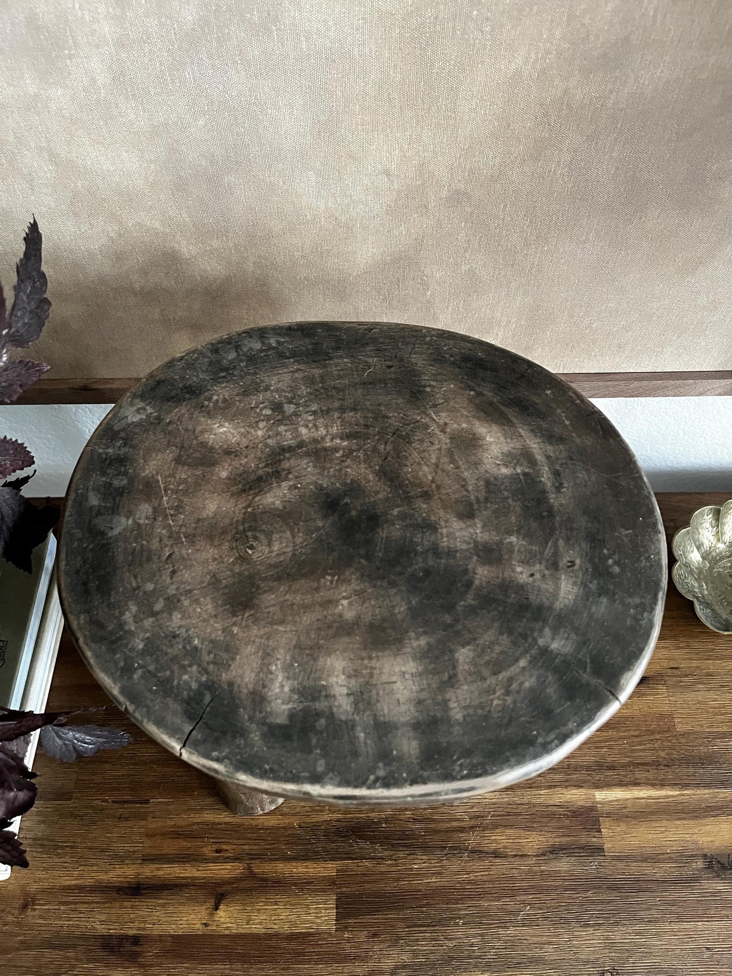 Round Vintage African Senufo Stool Large
