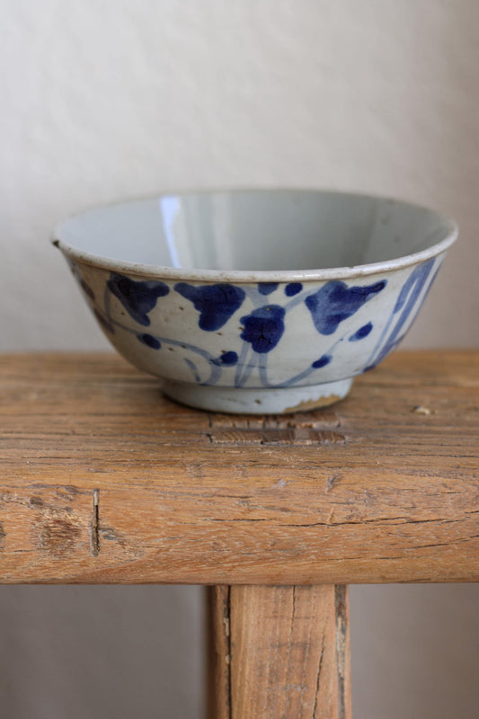 Antique Chinese Porcelain Bowl Blue White Provincial