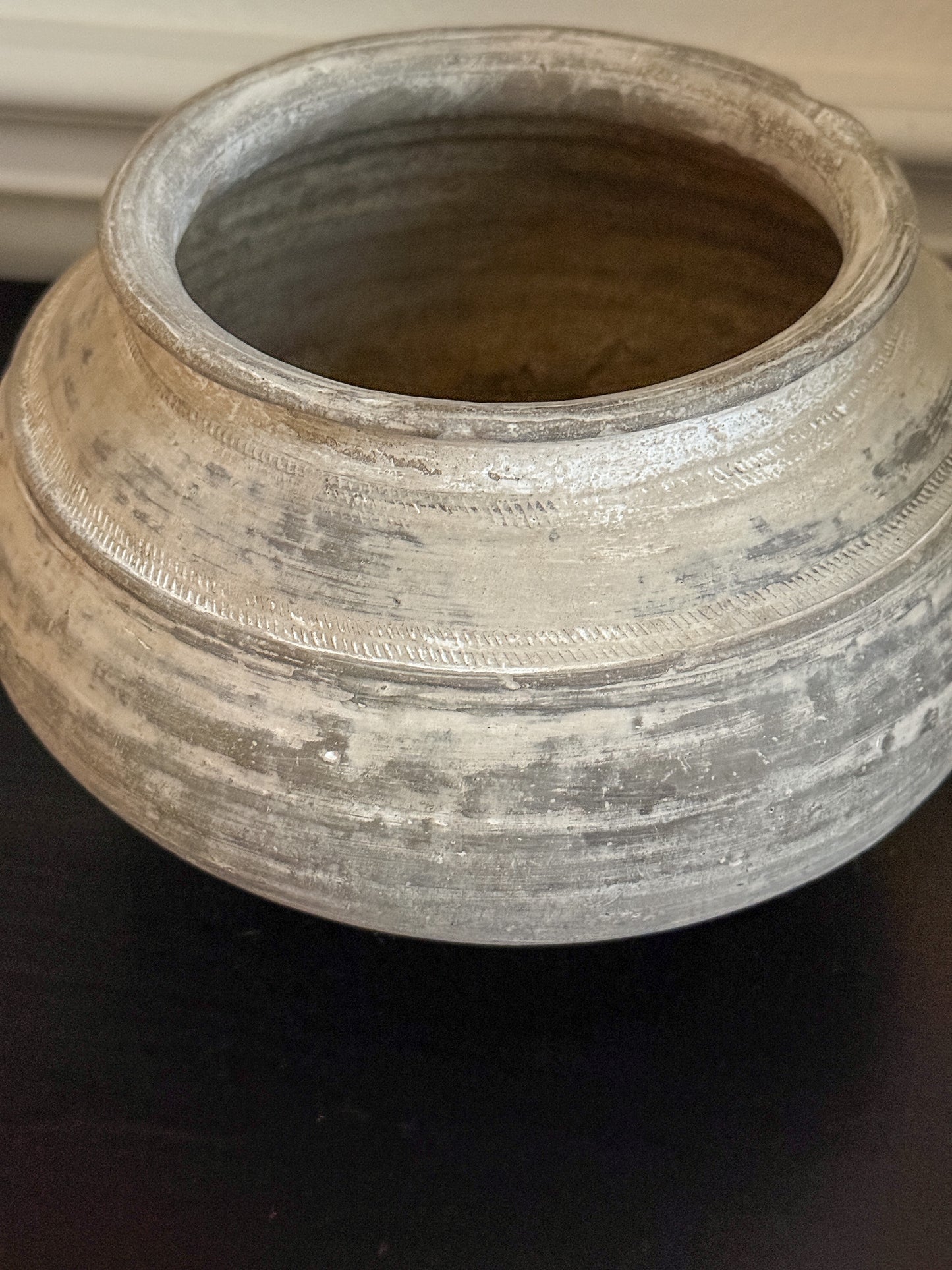 Medium Vintage Clay Vessel with Stand