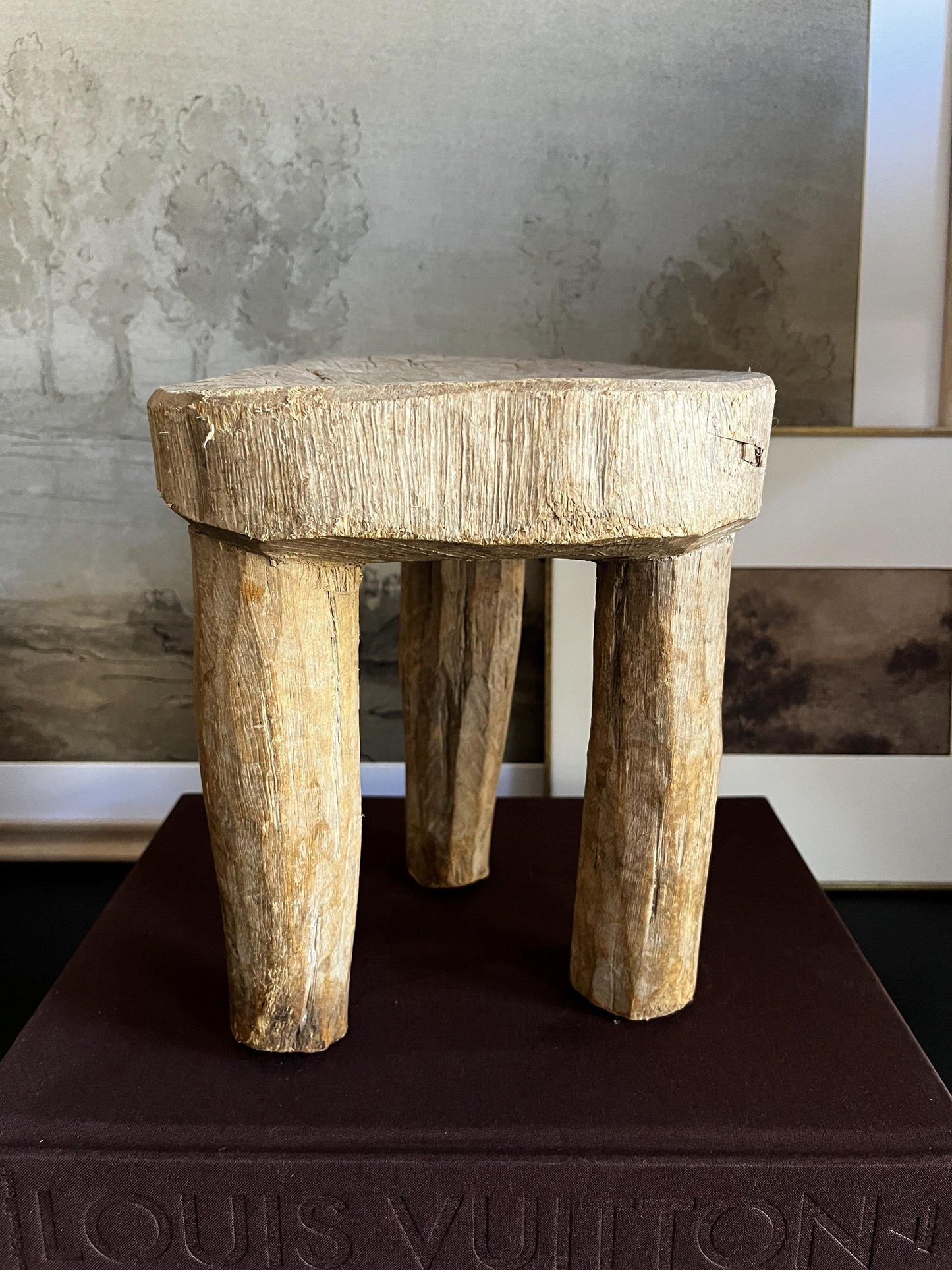 Round Vintage African Mini Senufo Stool