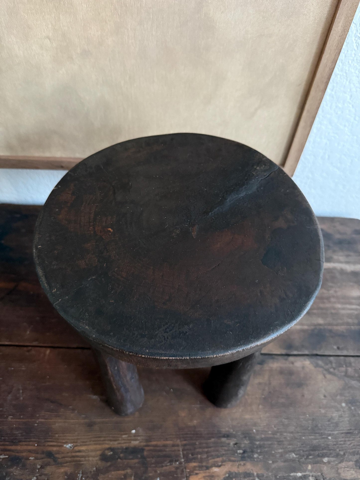 Round Vintage African Senufo Stool