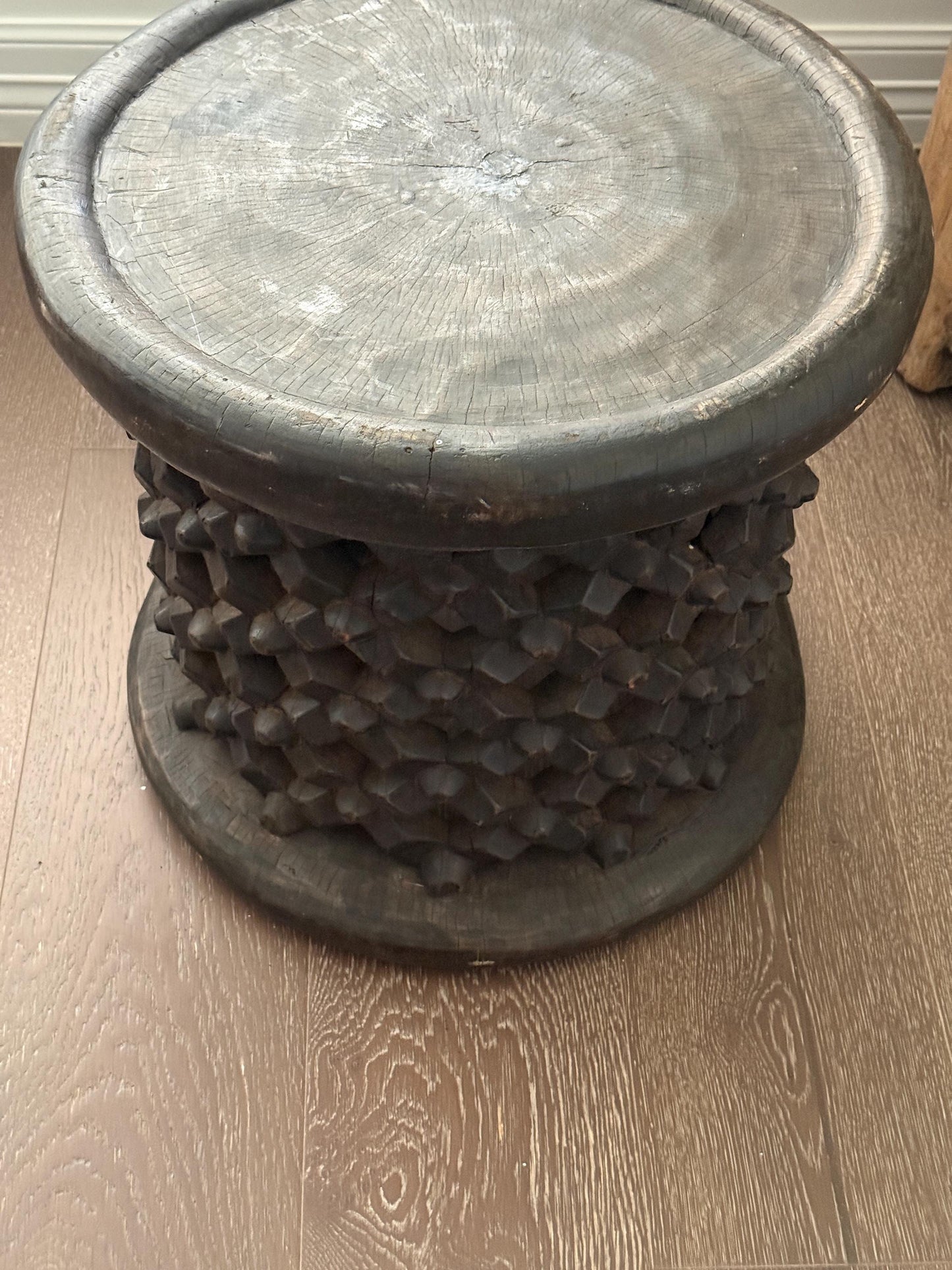 Large Round Vintage African Bamileke Table