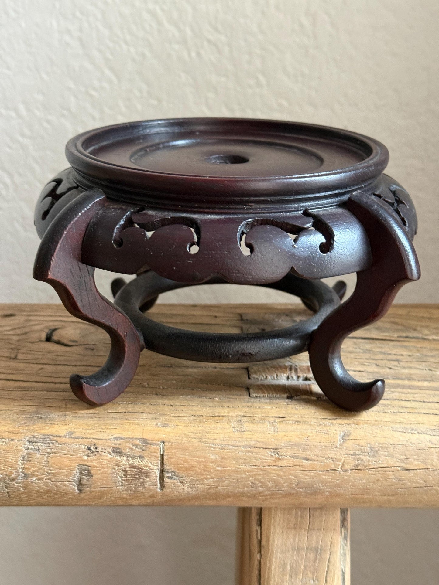 Small Mahogany Wood Plant Stand
