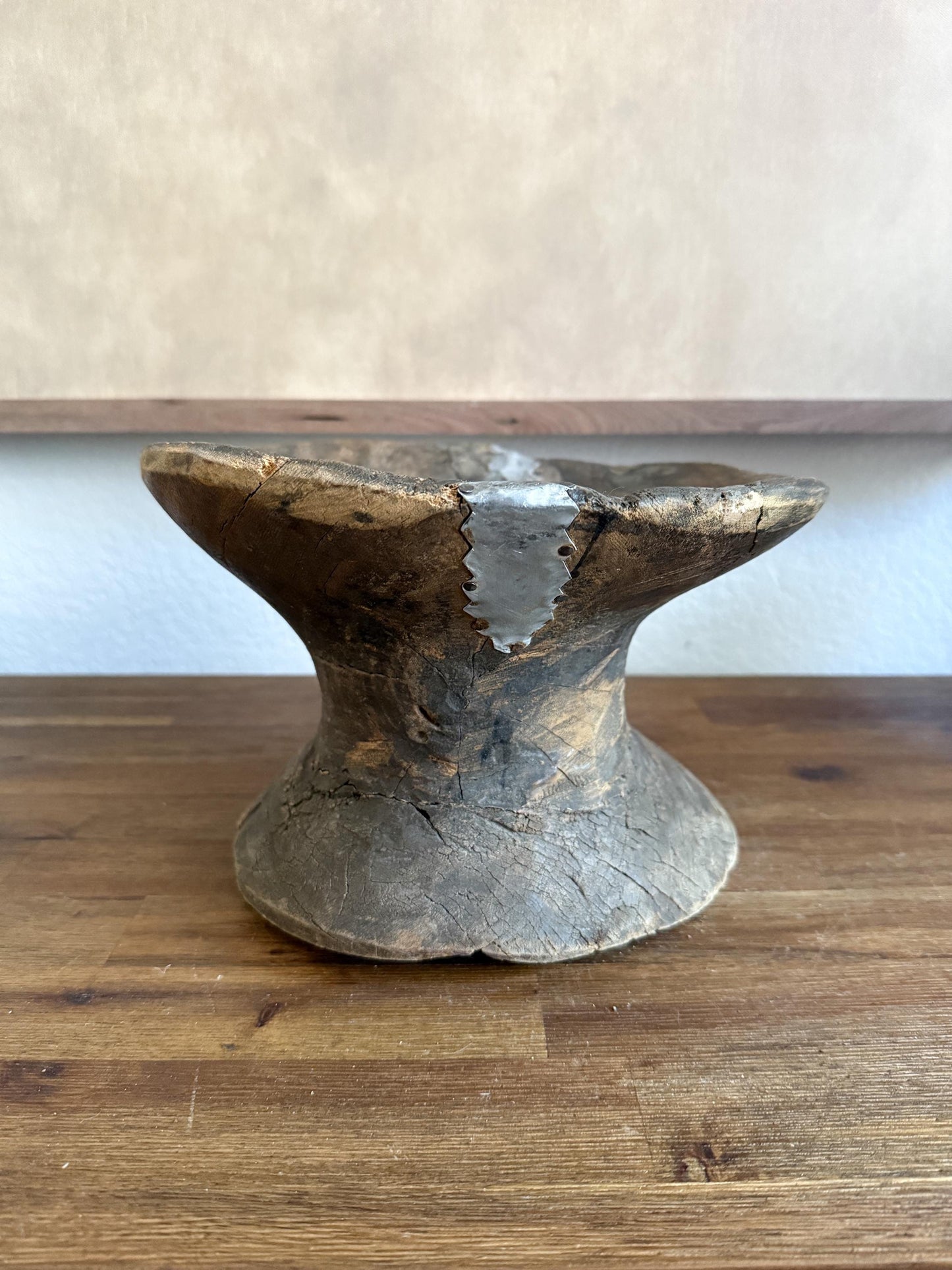 Antique African Stool, Hand Carved Wooden Tribal Bench, Vintage Rustic Boho Deco
