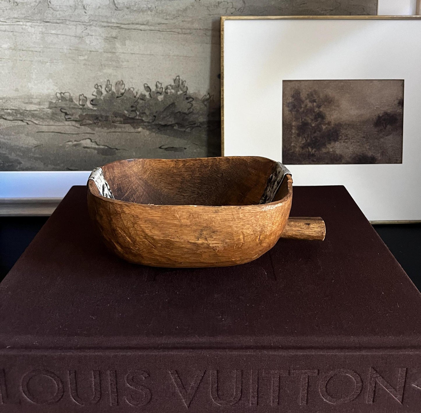 Vintage African Wooden Hand Carved Bowl