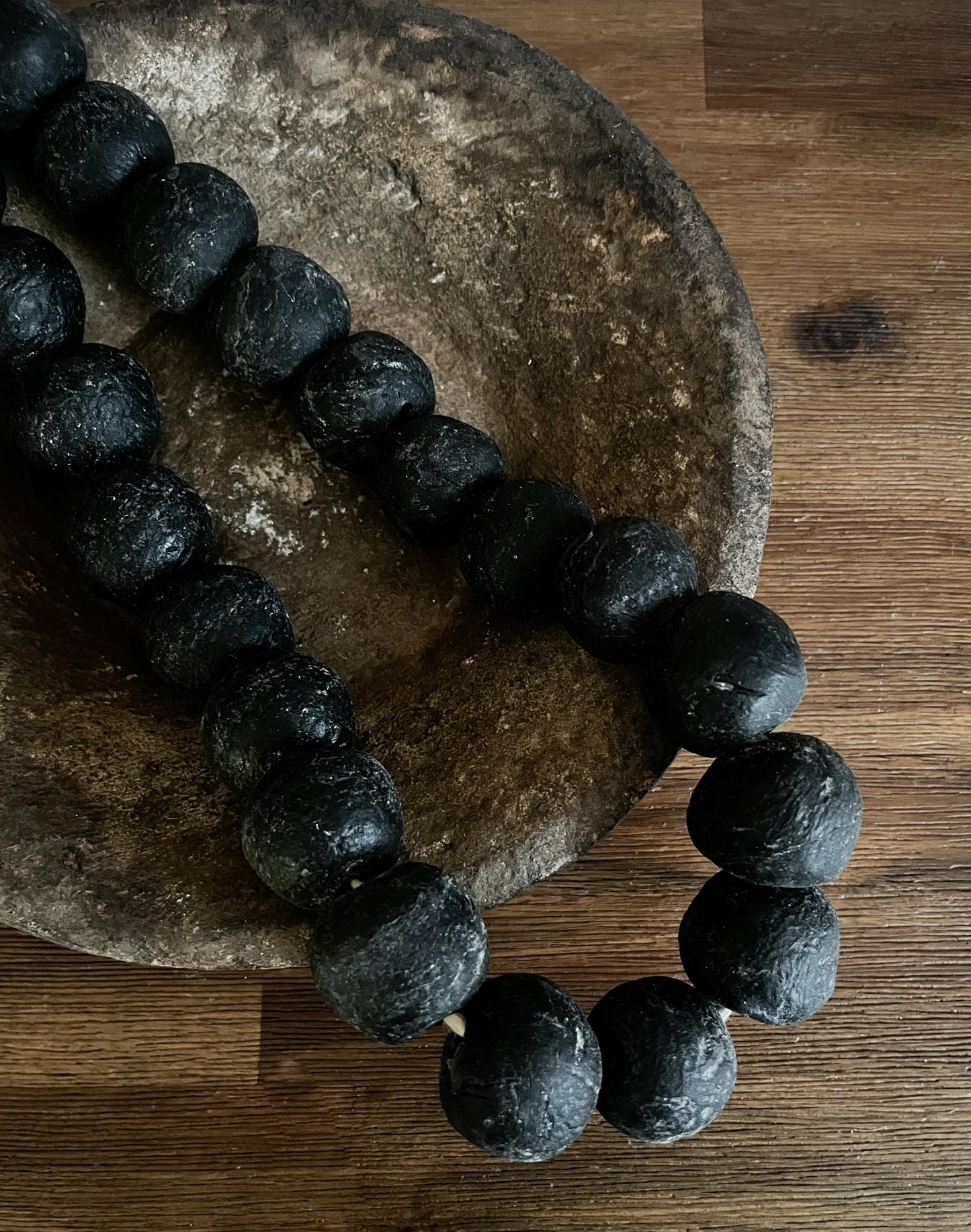 Vintage African Bead Strand Black
