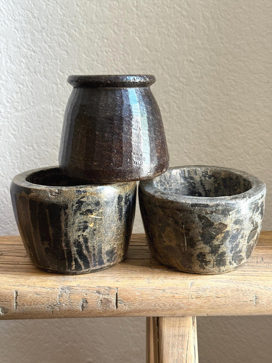 Vintage Stone Bowl / Stone Pickle Pot