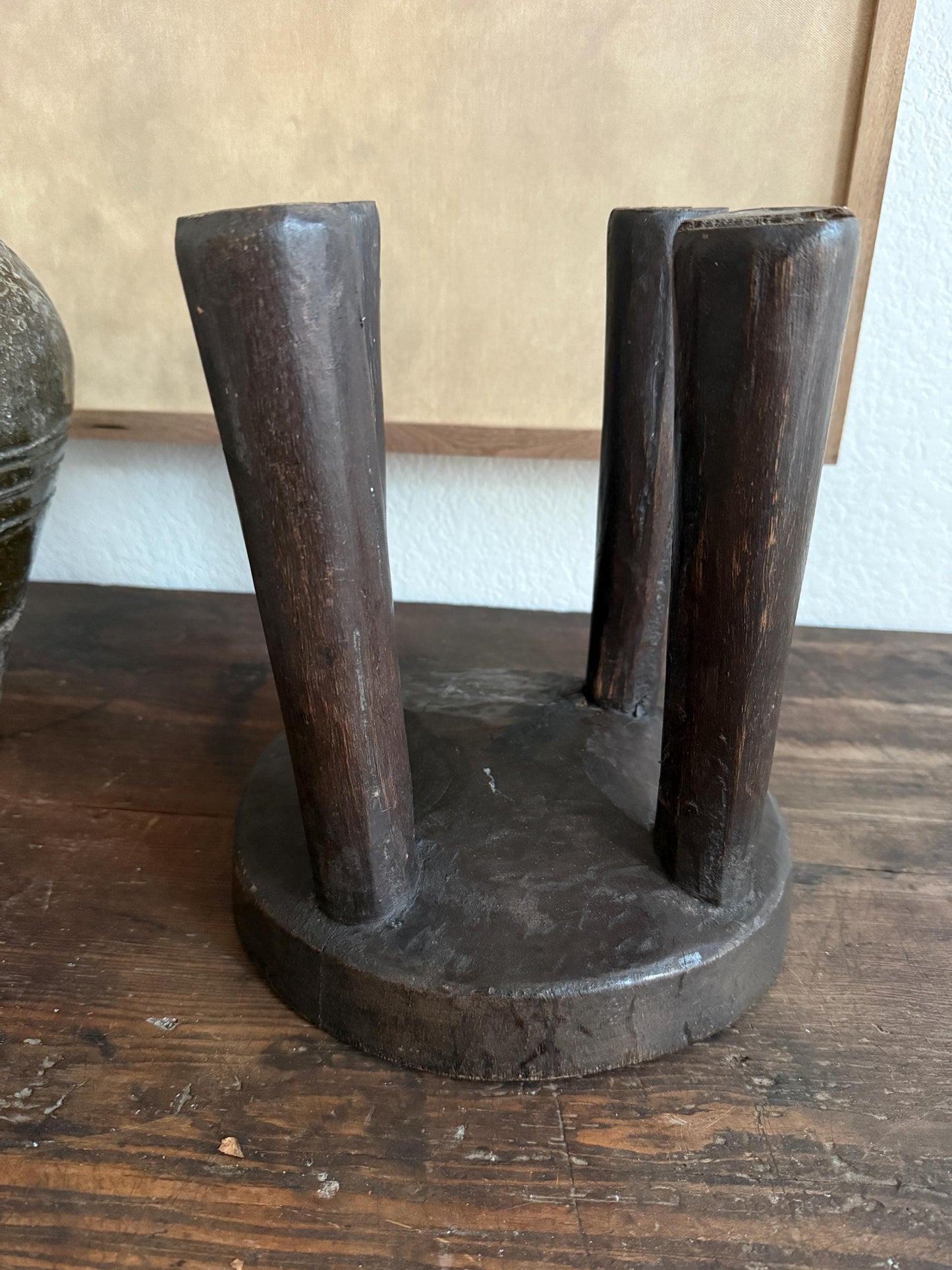 Round Vintage African Senufo Stool